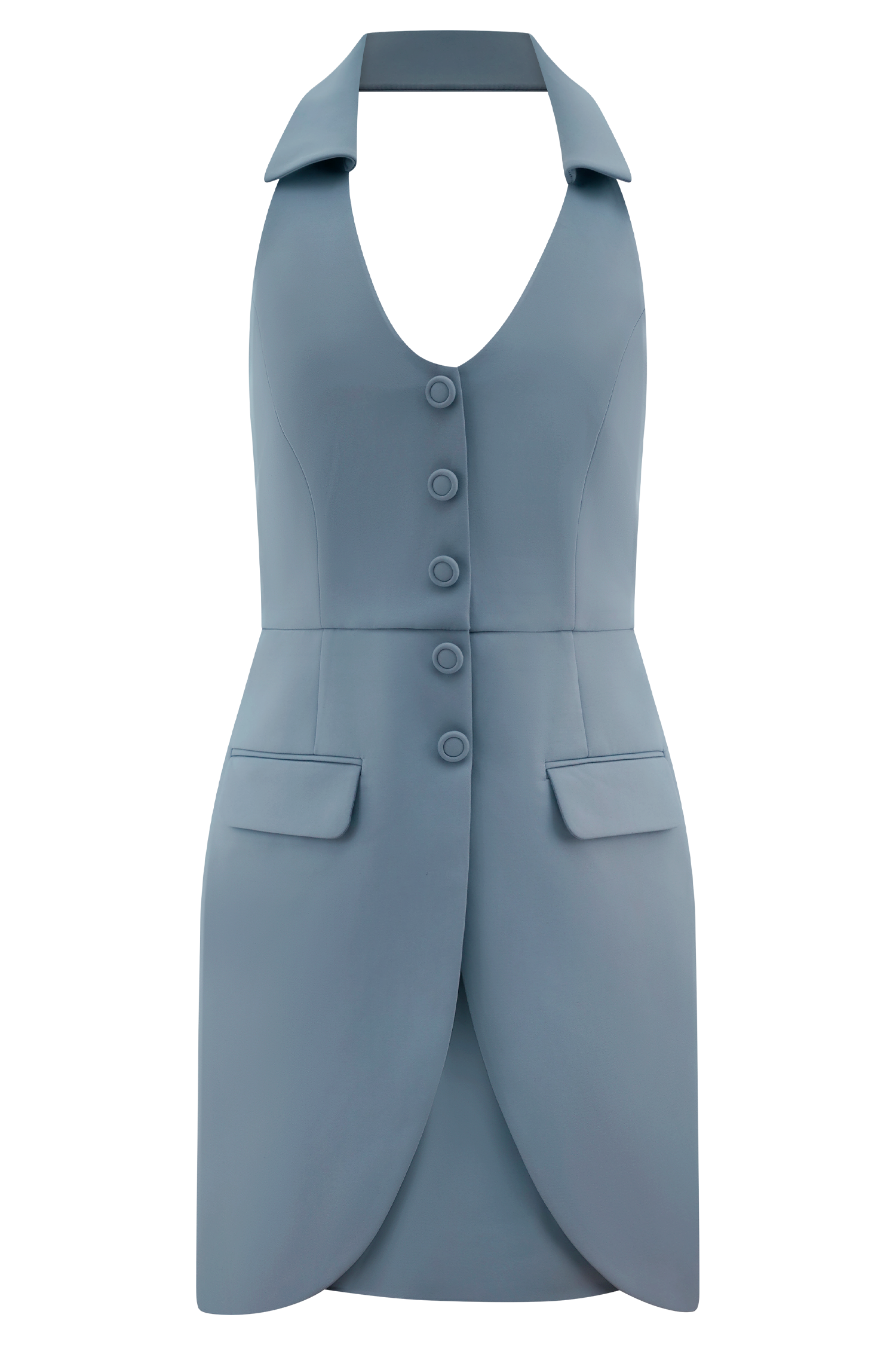 Ruth Cotton Halter Mini Dress - Ocean Blue、mySite、solidvoid