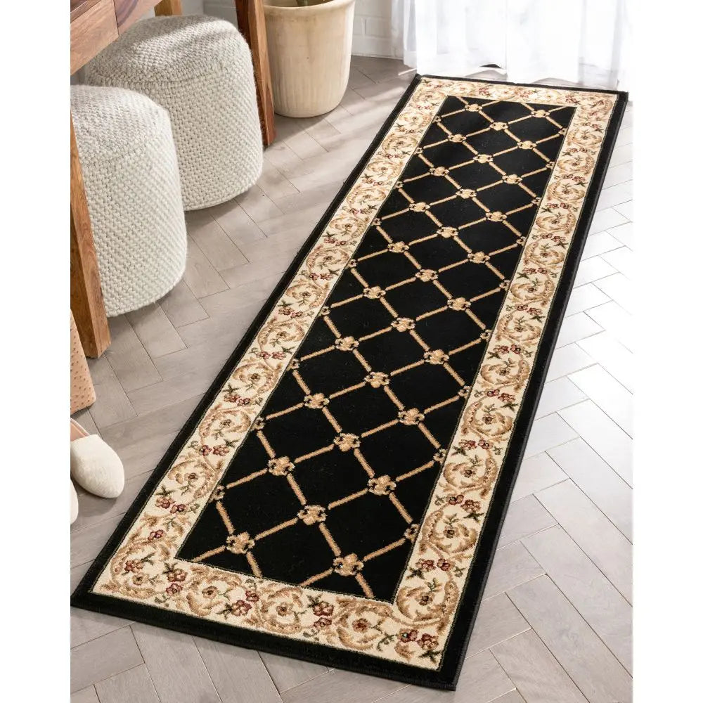 Fleur De Lis Black Formal Rug、mySite、gigharbornorthrealestate
