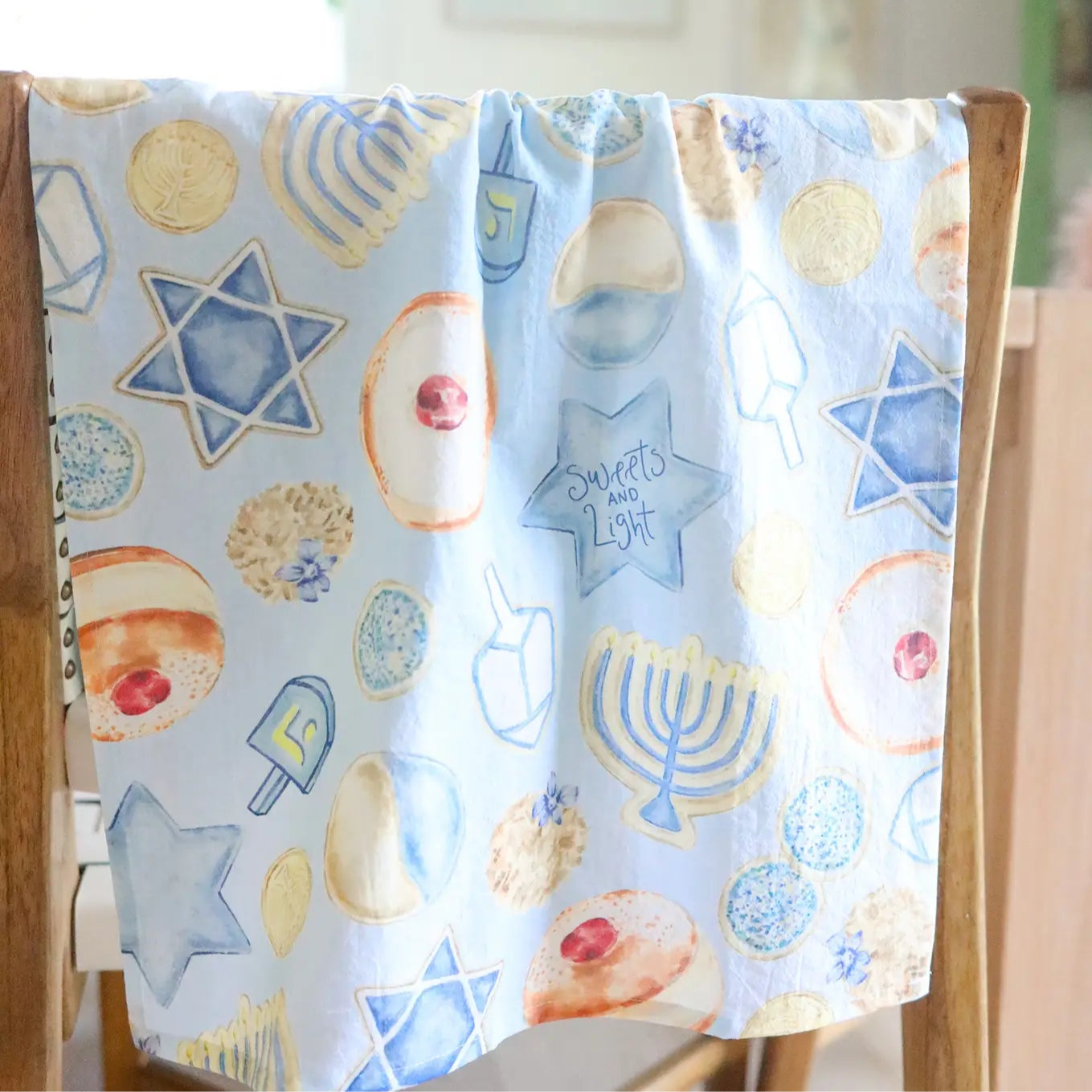 Sweets and Light Hanukkah Cookies Tea Towel、mySite、topwebapps