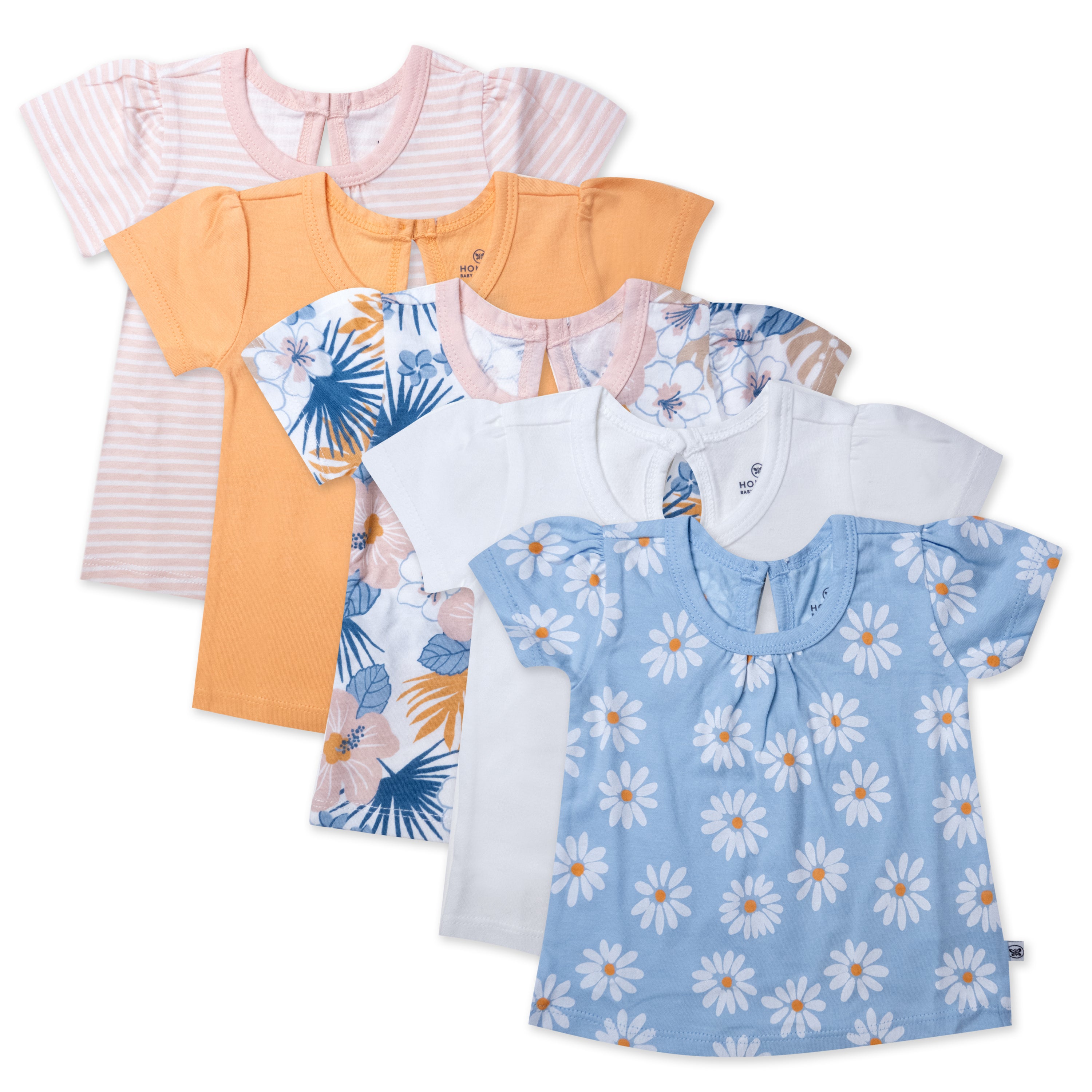  5-Pack Organic Cotton Girls' Short Sleeve T-Shirts、mySite、layawaytickets