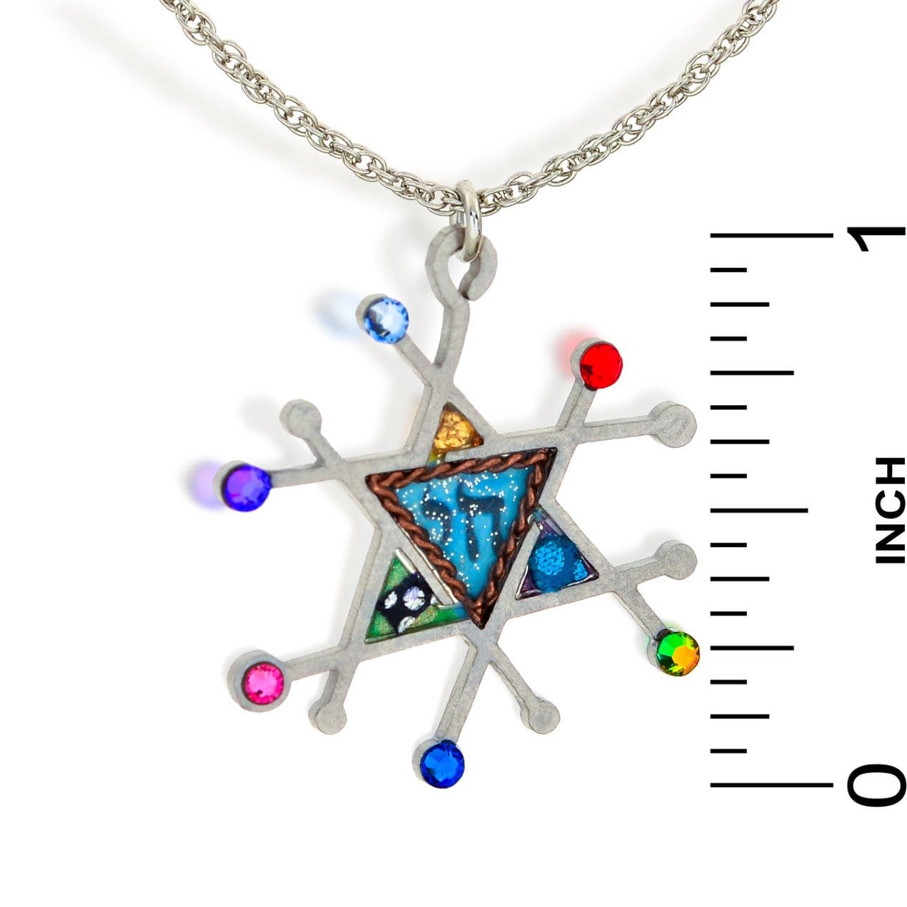 Full of Life Seeka Modern Judaic Star & Chai Necklace、mySite、topwebapps