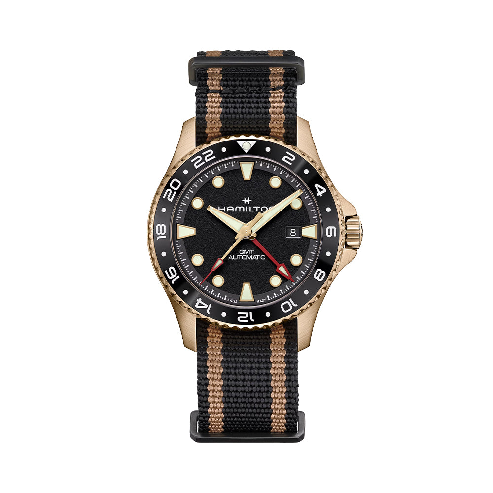 Khaki Navy Scuba Automatic GMT Bronze 43mm - Black on Two-Piece Textile Strap、mySite、botmansion