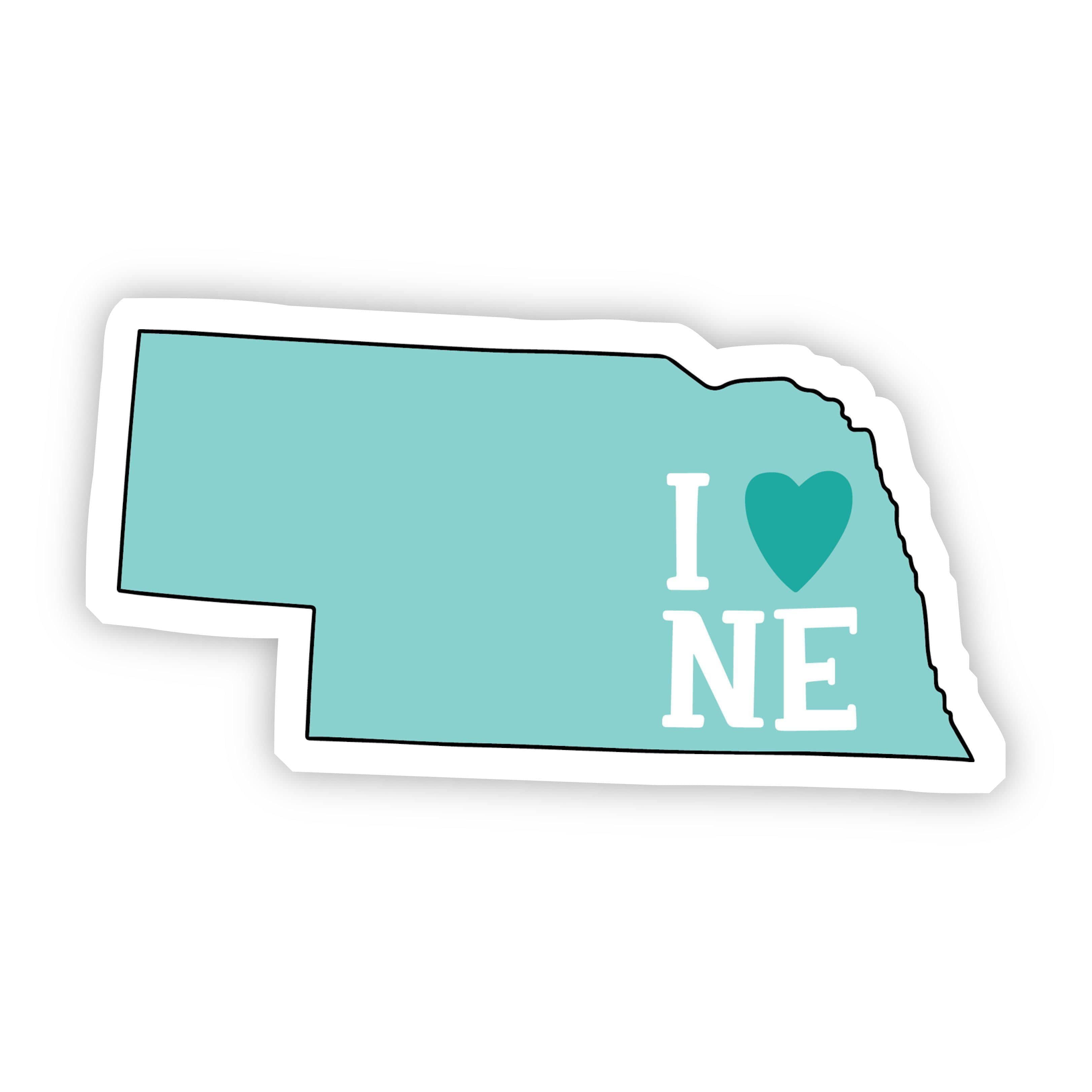  I Love Nebraska Teal Sticker、mySite、elrpsem3k