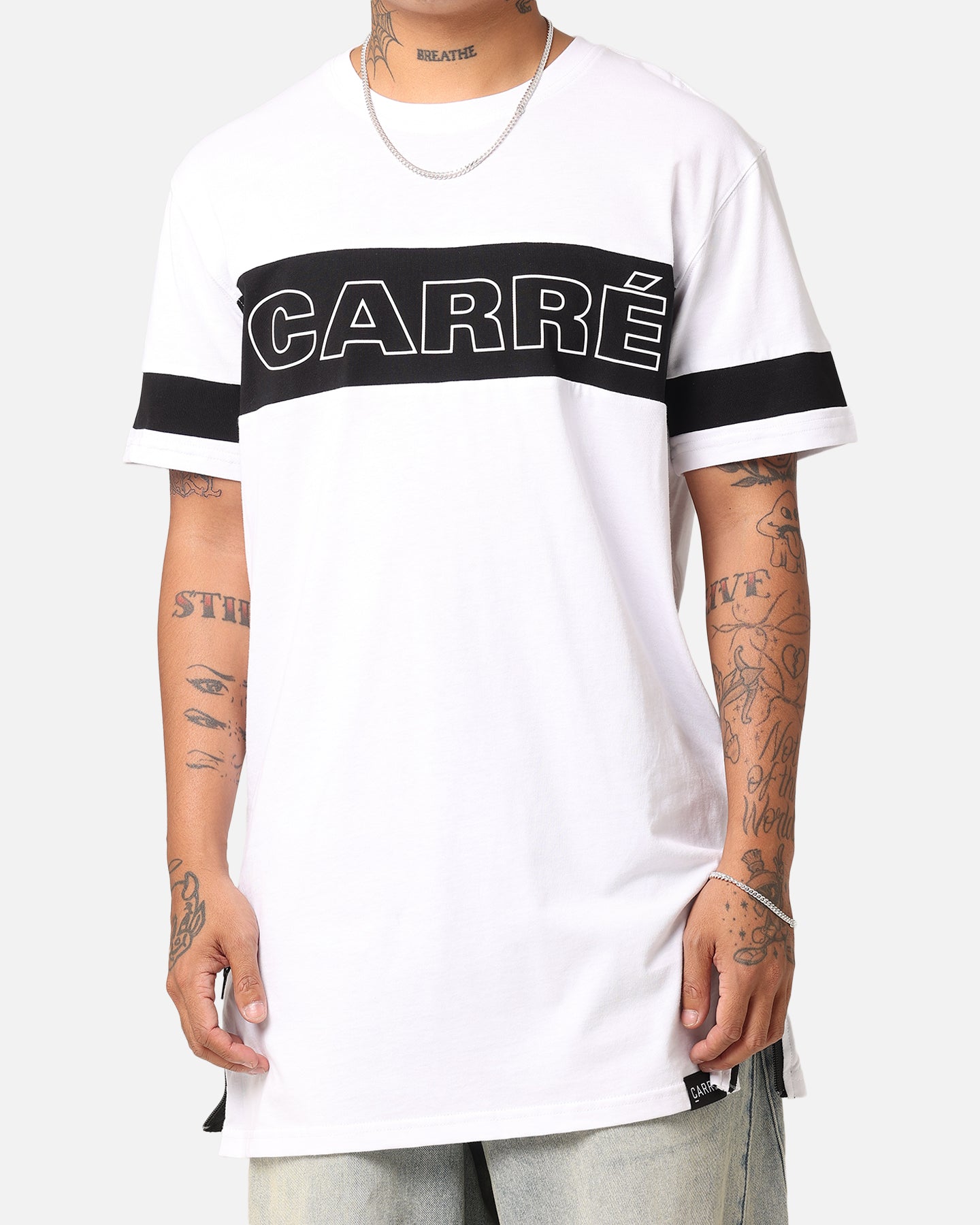 Carré Panneau Short Sleeve T-Shirt White/Black、mySite、zt4zffjzw
