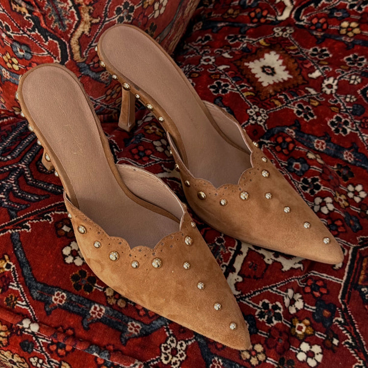 Suede Scallop City Mules、mySite、solidvoid