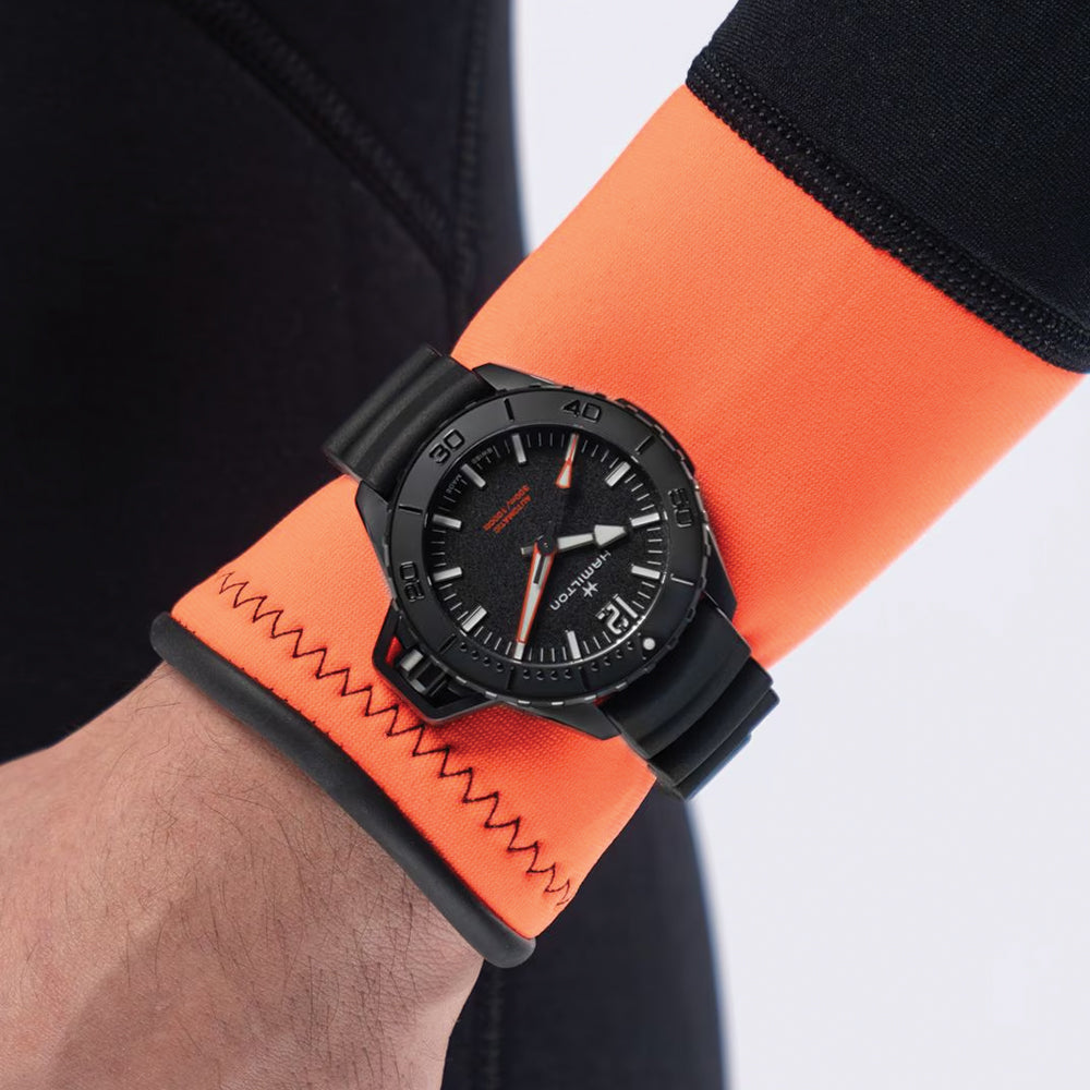 Khaki Navy Frogman Auto PVD Black 46mm - Black on Rubber Strap、mySite、botmansion