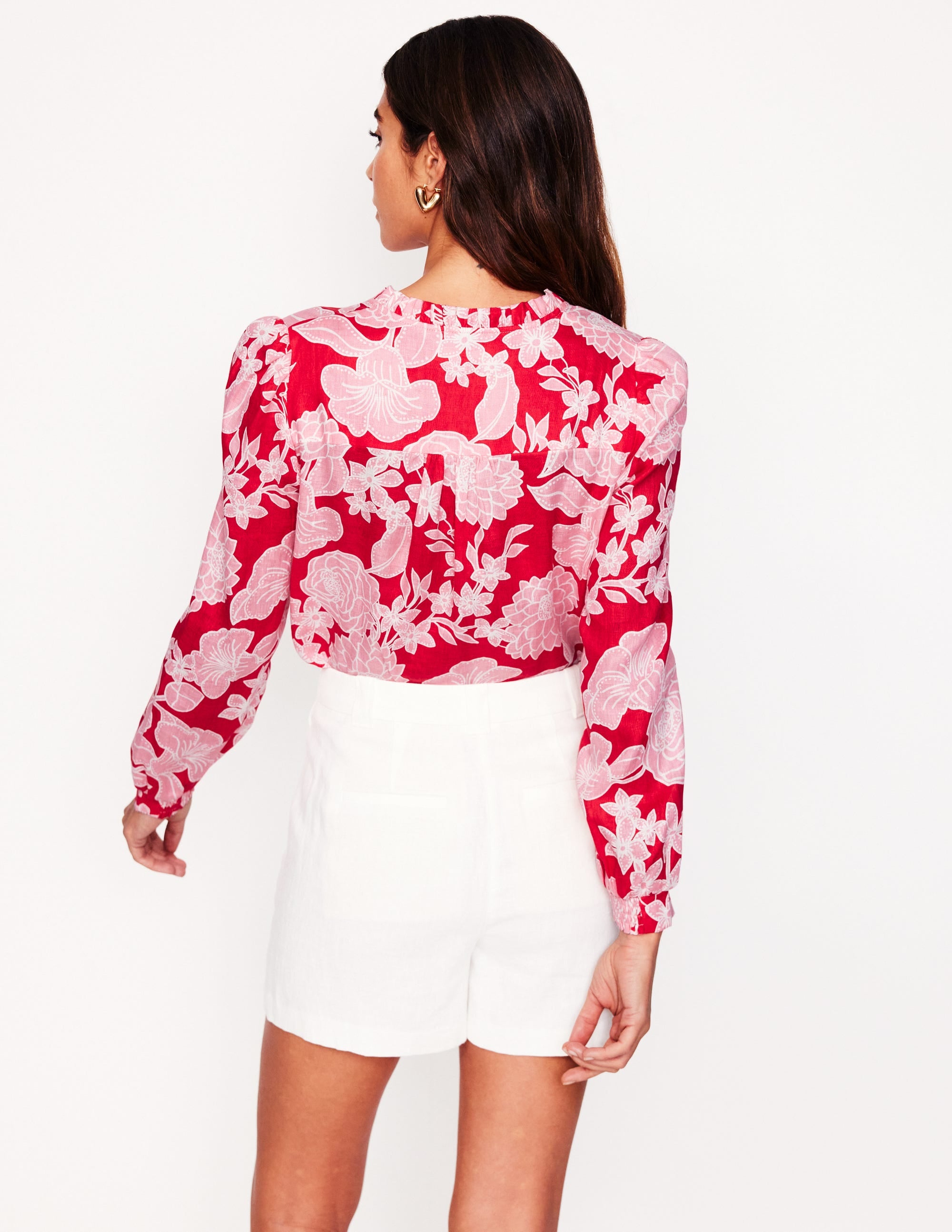  Grace Linen Top-Poppy Red, Blossom Cascade、mySite、ashleygrahame