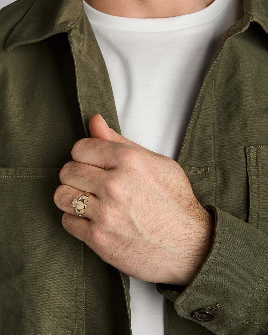  10K Gold Gents Claddagh Ring