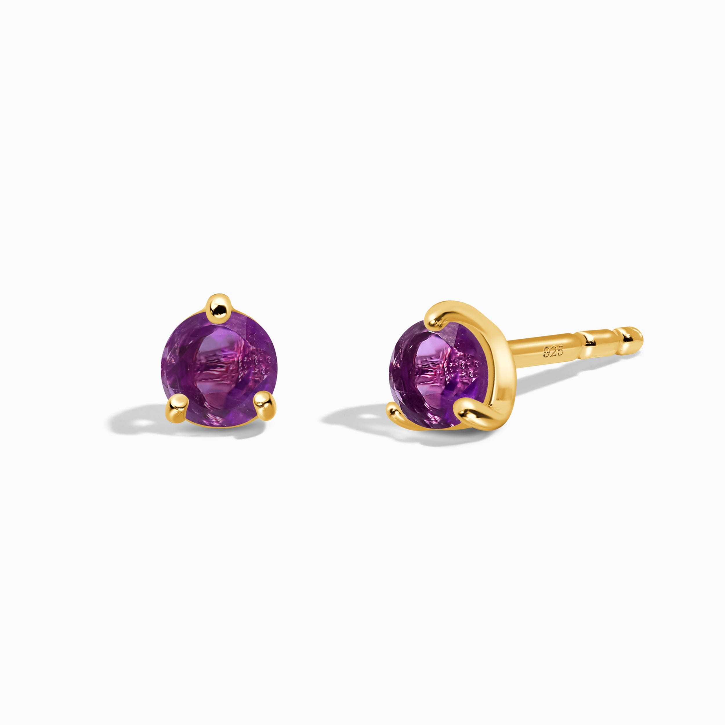 Amethyst Round Studs - February Birthstone、mySite、hinf8tx79
