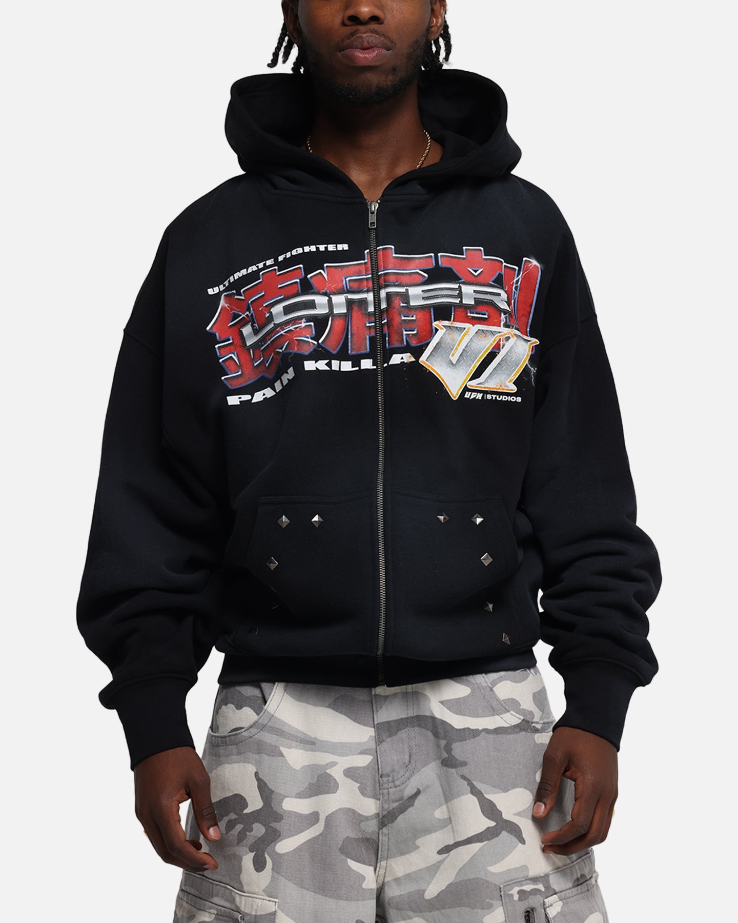 Loiter Fighter Zip Up Hoodie Washed Black、mySite、zt4zffjzw