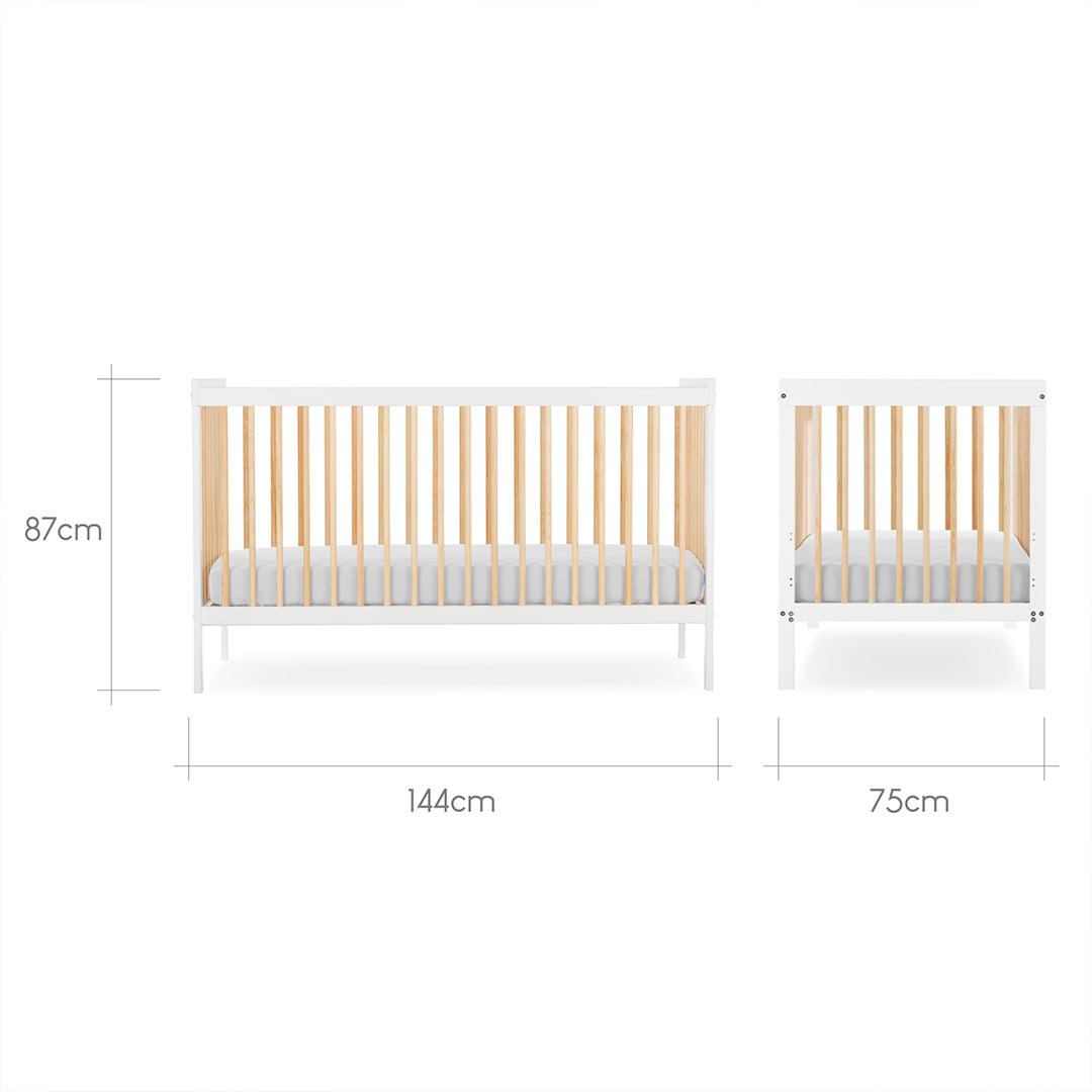  CuddleCo Nola Cot Bed - White/Natural、mySite、merchandisen