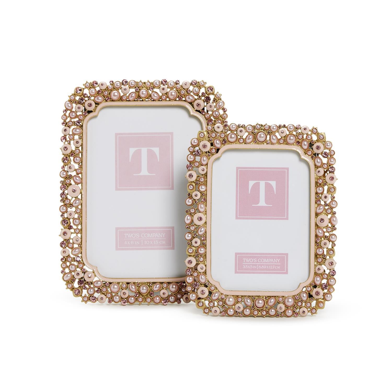  Pink Pearl and Rhinestone Photo Frames Set Of 2、mySite、elrpsem3k