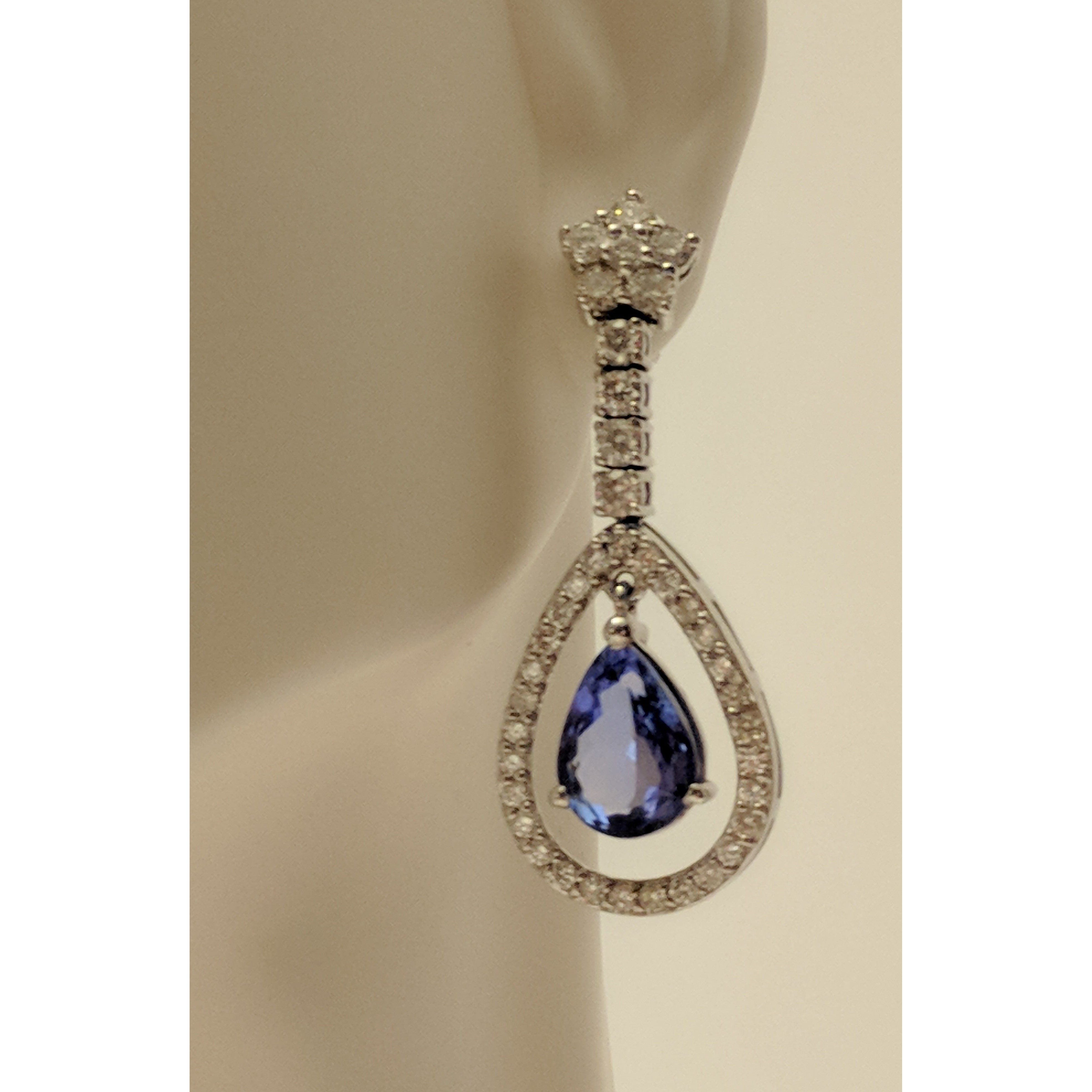 Tanzanite and Diamond Earrings, 14K Gold, Gorgeous and Rare 8ctw Tanzanite & Diamonds in 14K Gold、mySite、g9winljtr