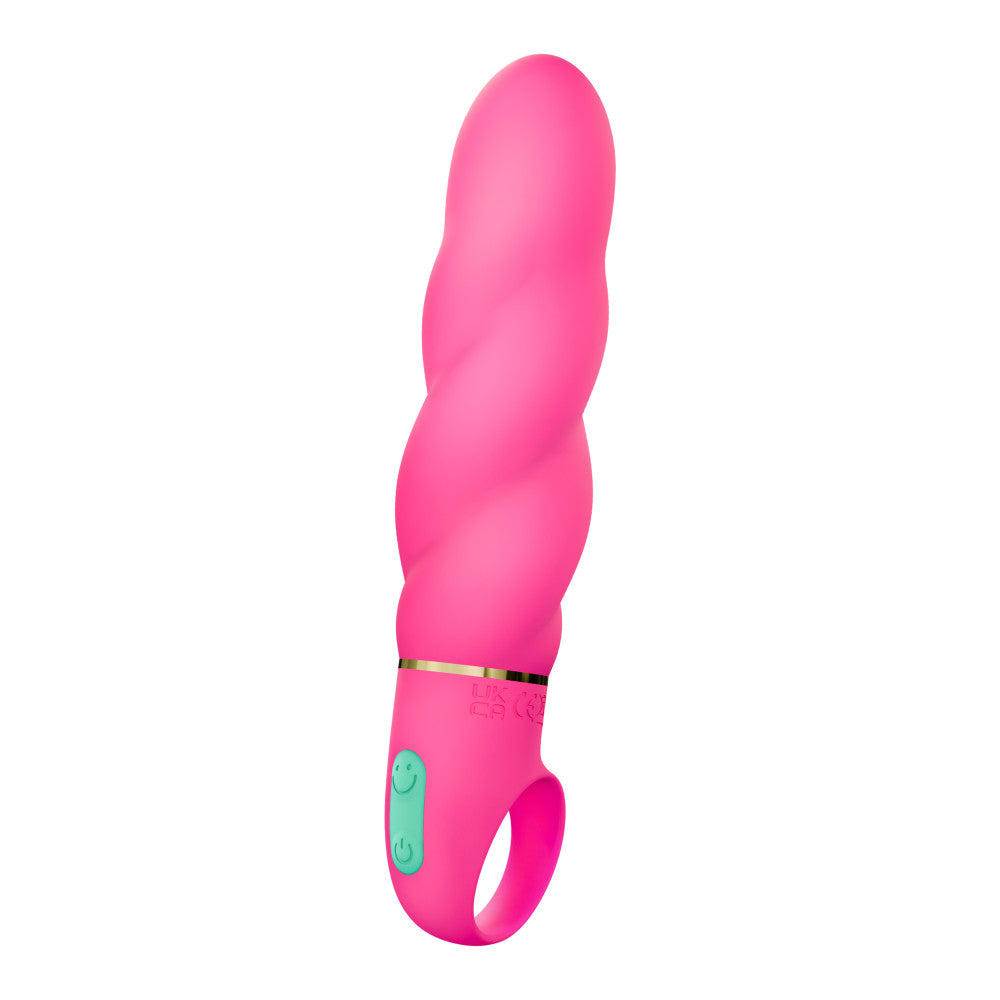 Aria by Blush® | Amazing AF 6 Inch Spiral Silicone Vibrator – Rechargeable Clitoral & G-Spot Stimulator – In Pink、mySite、bottomscart