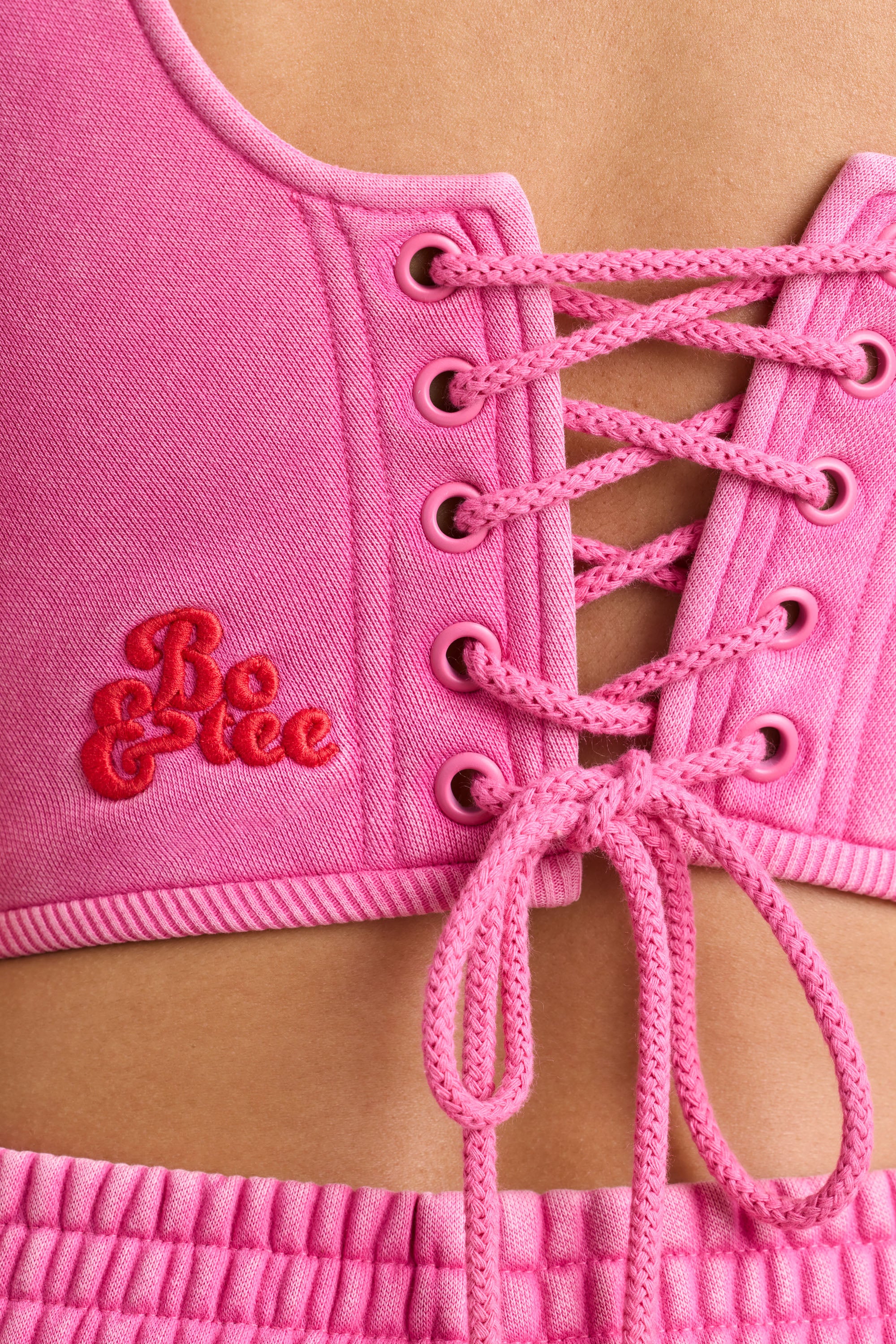 Corset Crop Top in Hot Pink、mySite、solidvoid