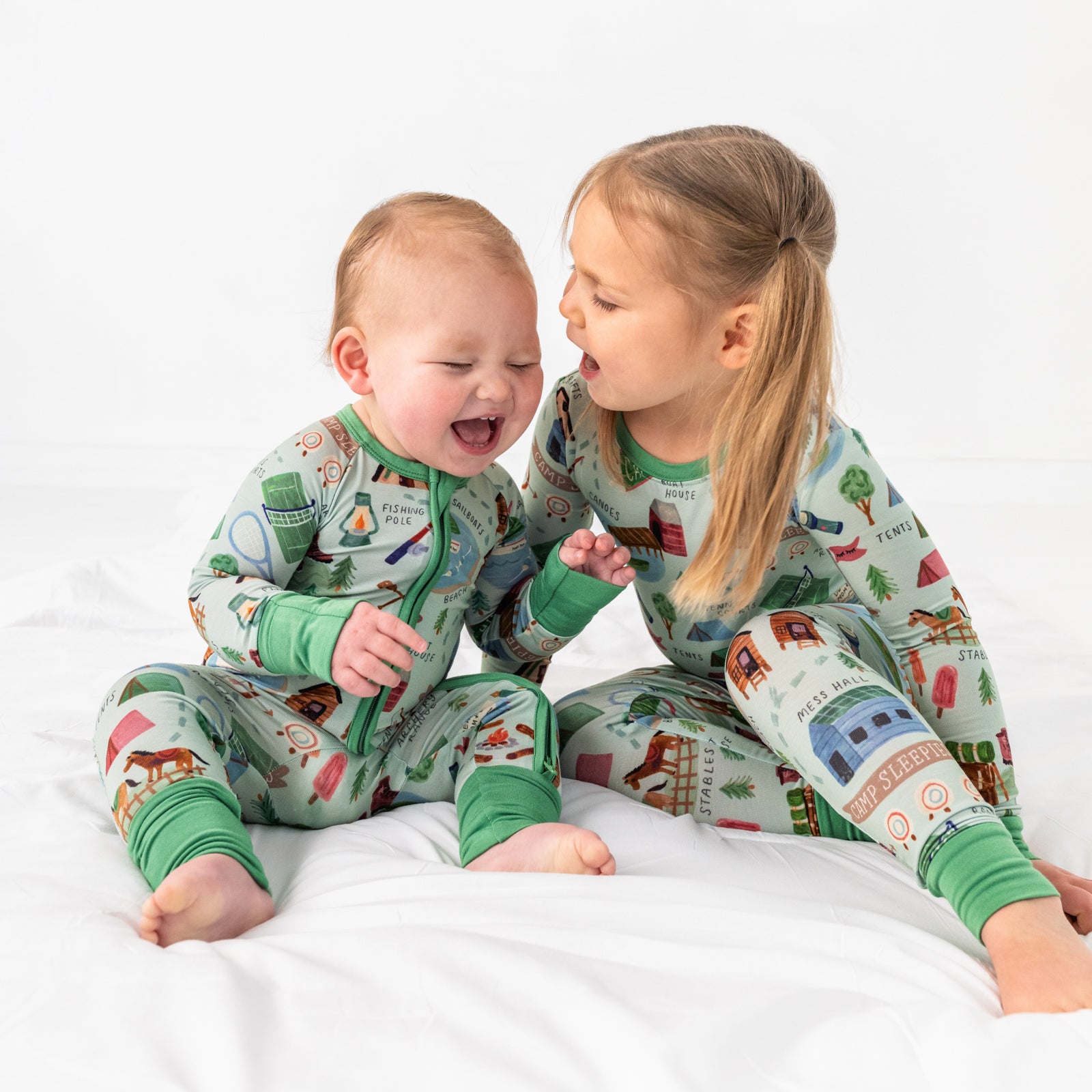  Green Camp Sleepies Two-Piece Pajama Set、mySite、layawaytickets