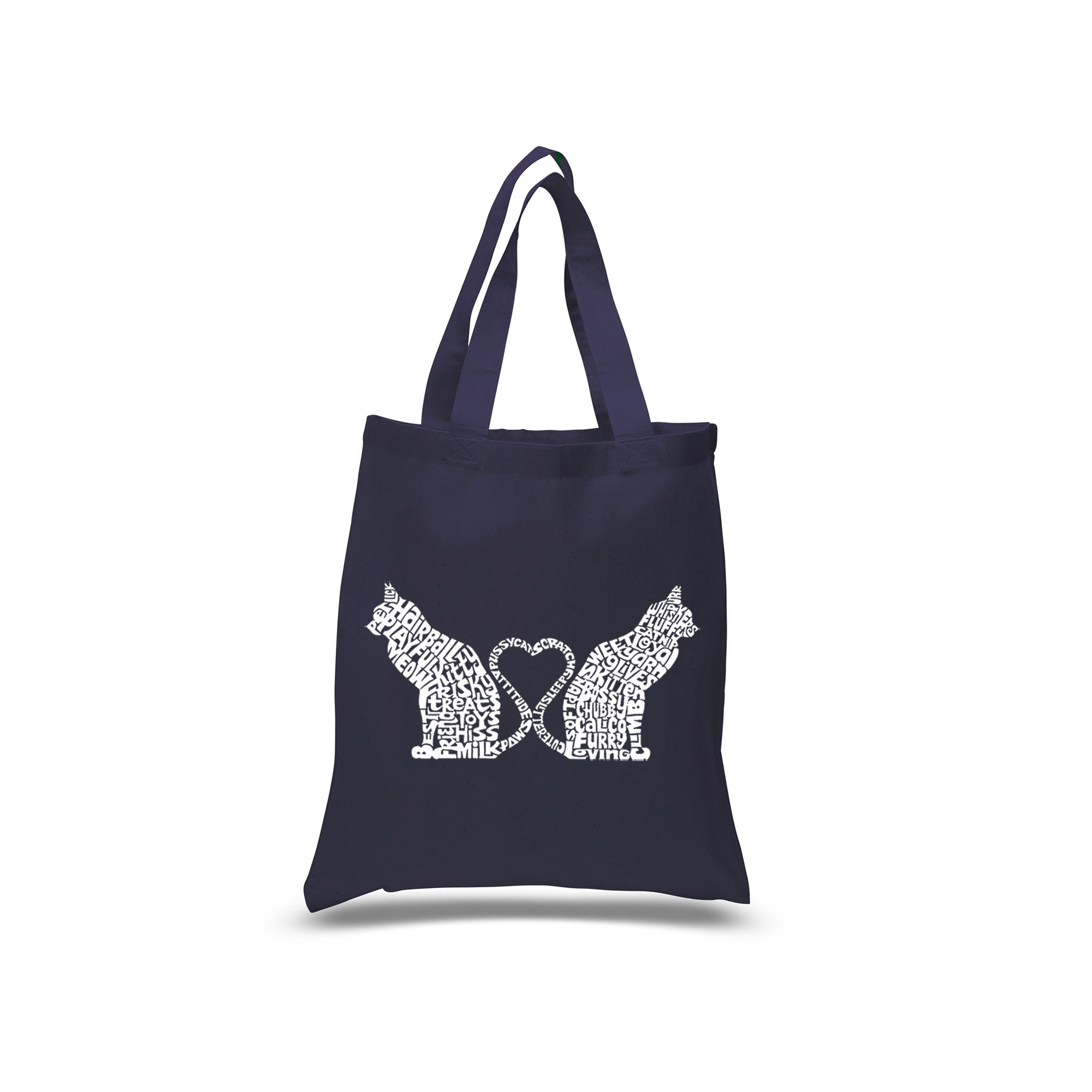 Cat Tail Hearts - Small Word Art Tote Bag、mySite、camillekostekn
