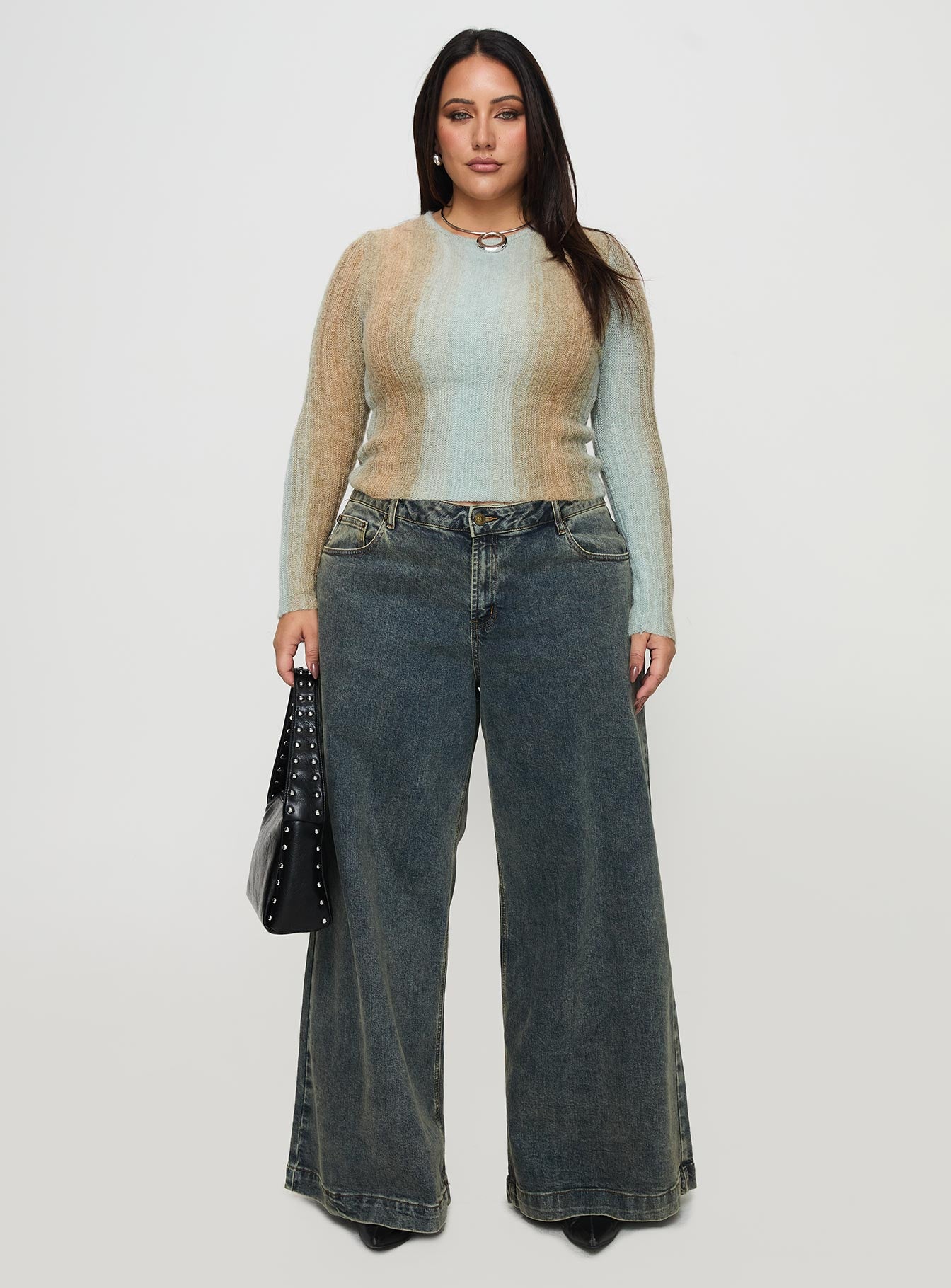 Cardenas Long Sleeve Top Green Curve、mySite、solidvoid