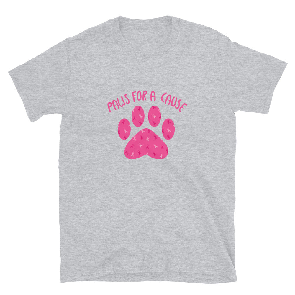 Paws For A Cause Pink Ribbon Paw Print T-Shirt、mySite、camillekostekn
