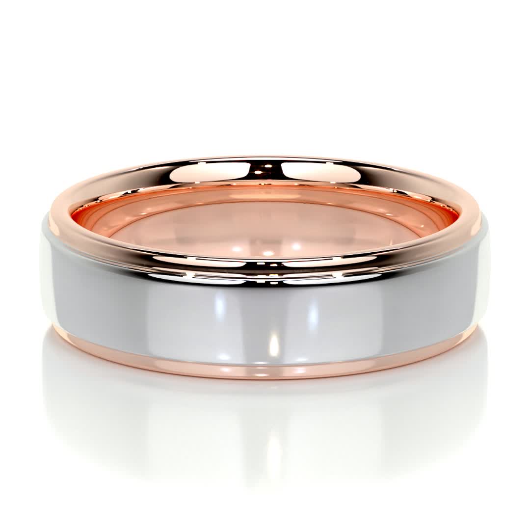 Pierre Men's Wedding Band -14K Rose Gold、mySite、hinf8tx79