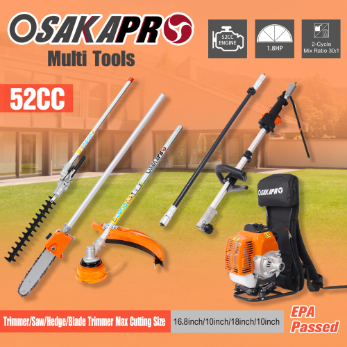 52cc Weed Eater/Wacker Gas Powered, 2 in 1 String Trimme,with 10'' Brush Cutter,Rubber Handle & Shoulder Strap Included、、eastwooduniform