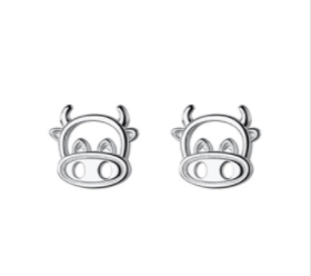 Cow Earrings Sterling SIlver Studs*、mySite、g9winljtr
