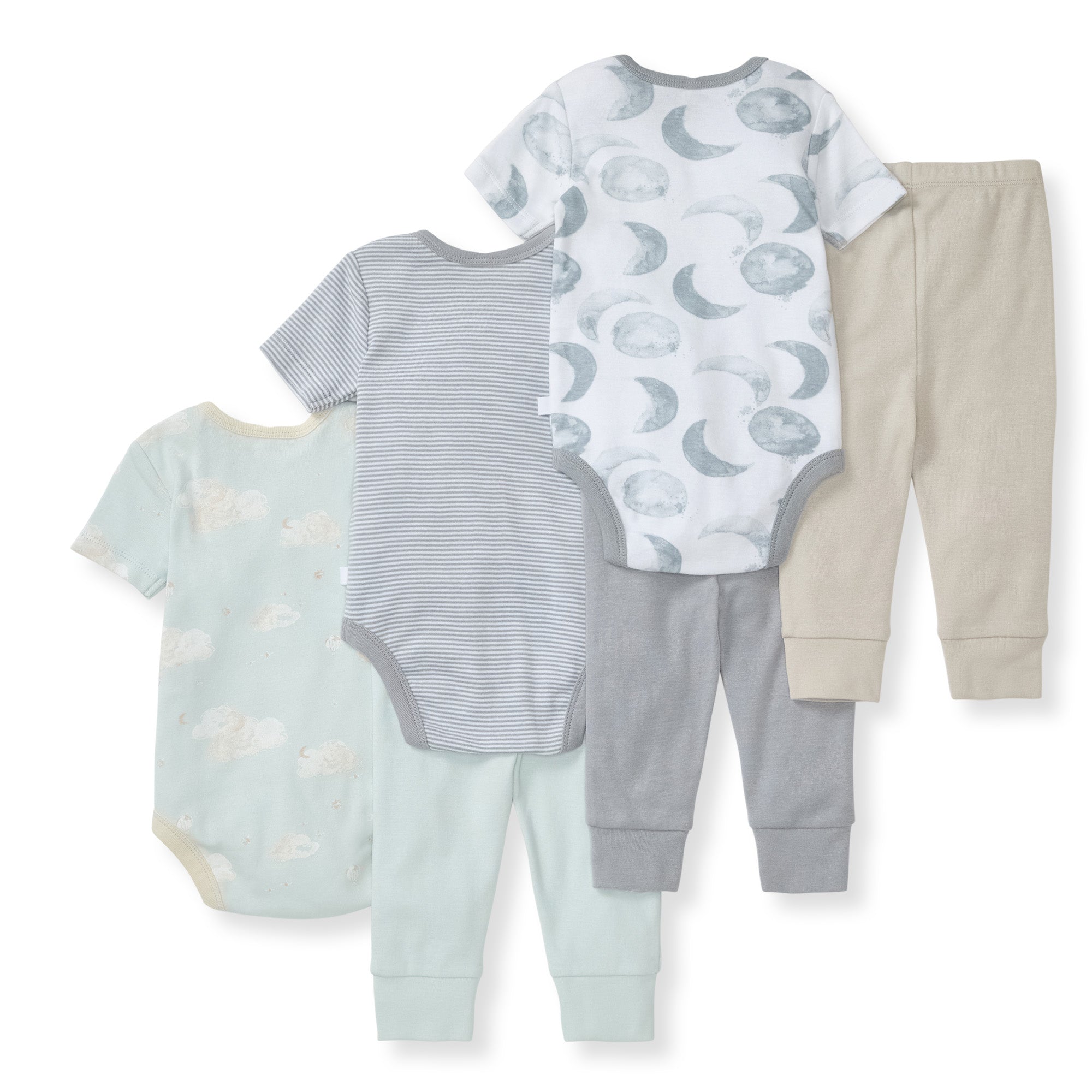  Hello Moon Organic Short Sleeve Bodysuit & Pant Set 3 Pack、mySite、layawaytickets