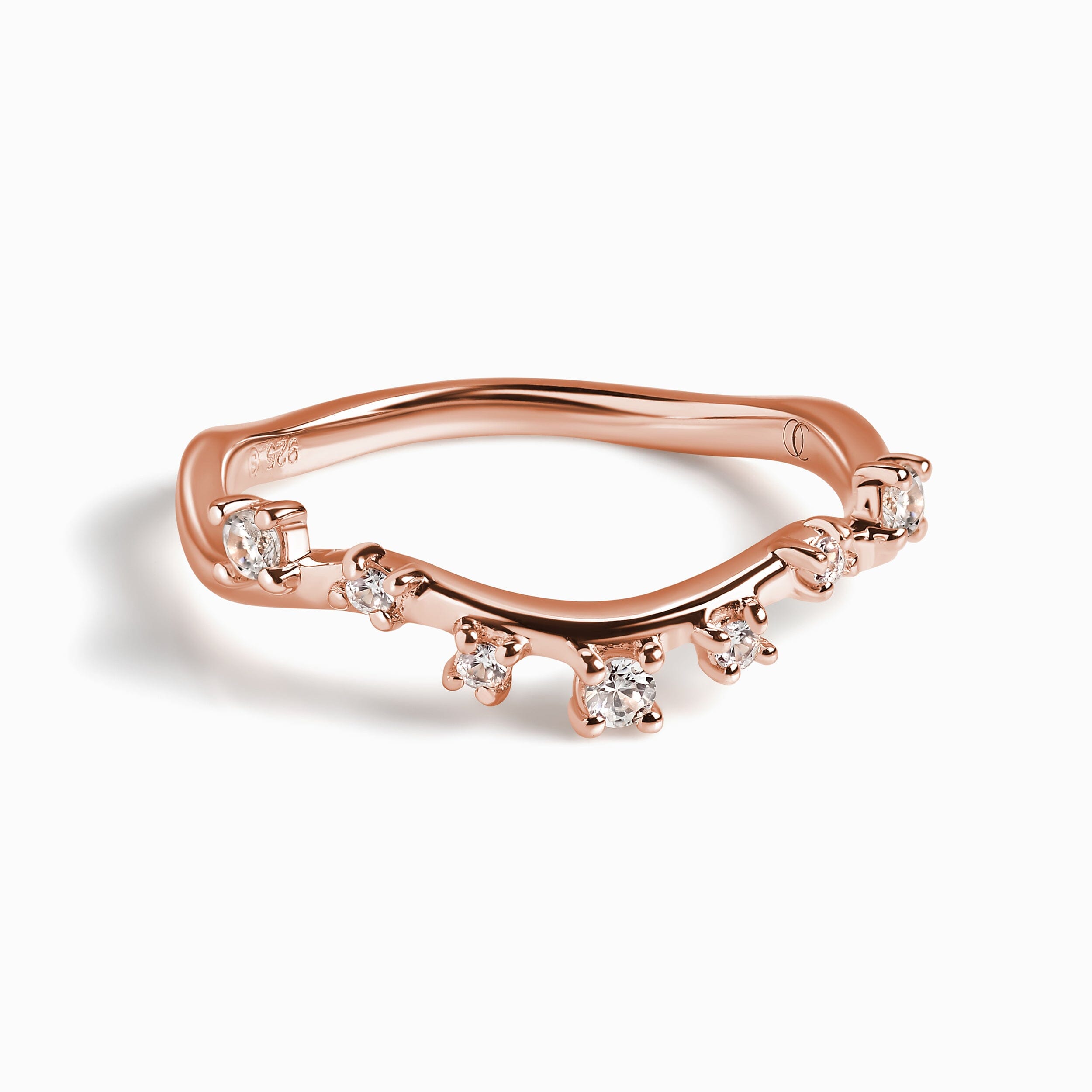 White Zircon Ring - Skyglow Band、mySite、hinf8tx79