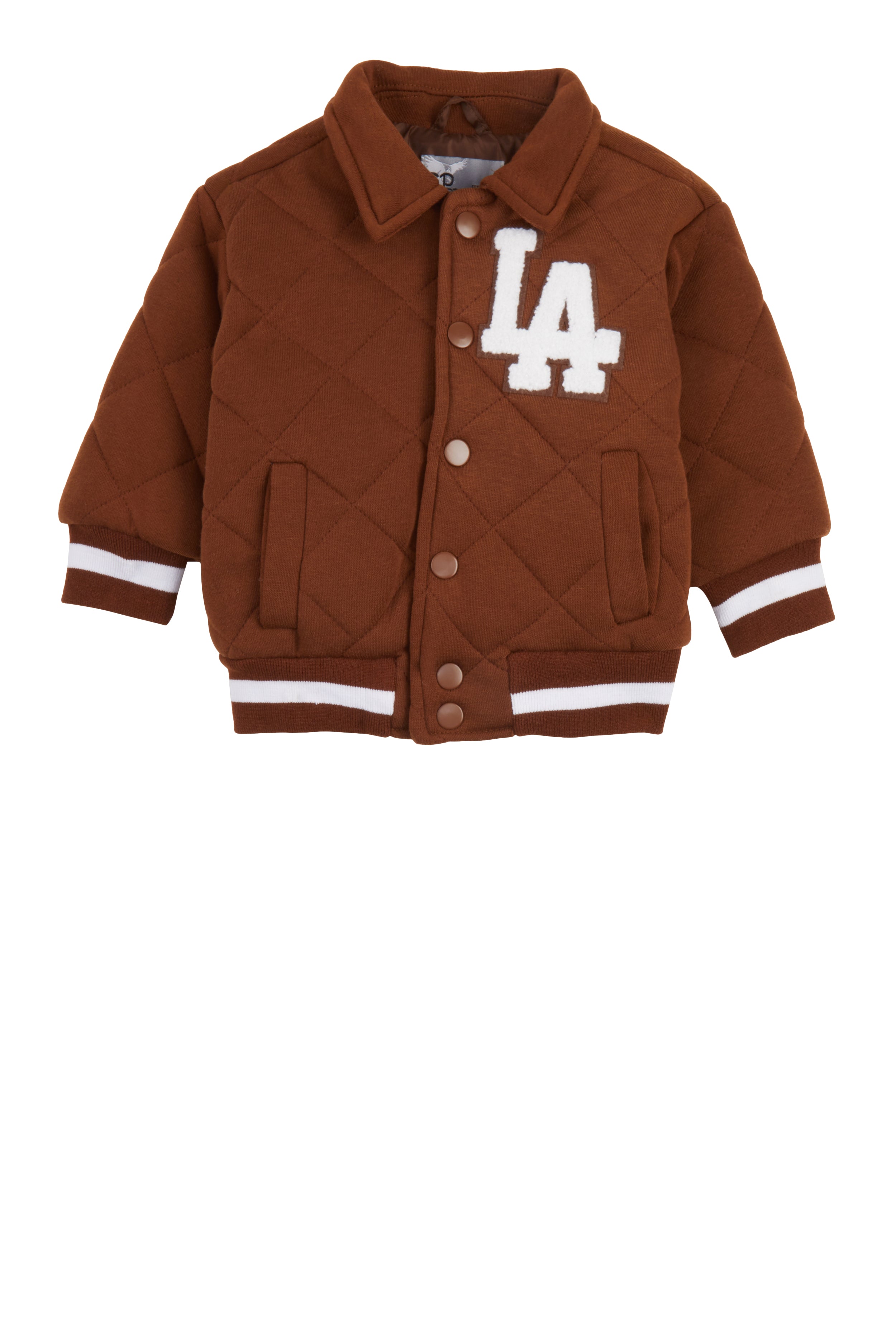 Baby Boys 12-24M Chenille Patch Quilted Letterman Jacket、mySite、camillekostekn