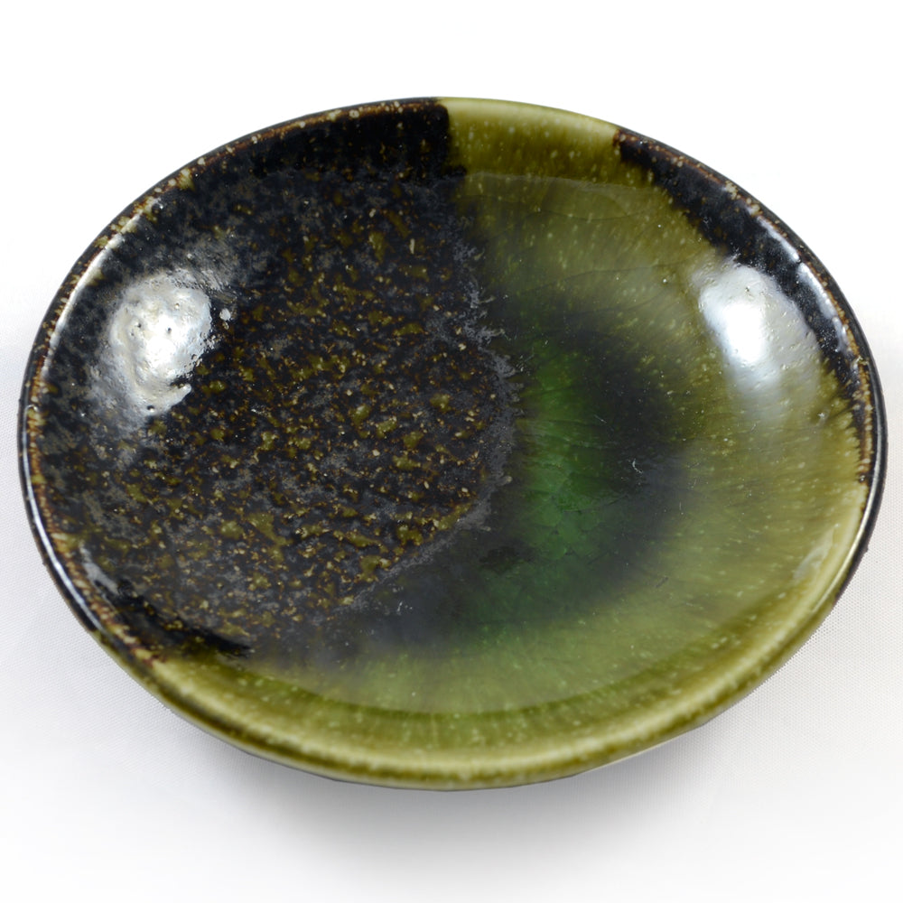 Small Iridescent Green Glazed Japanese Ceramic Dish、mySite、topwebapps