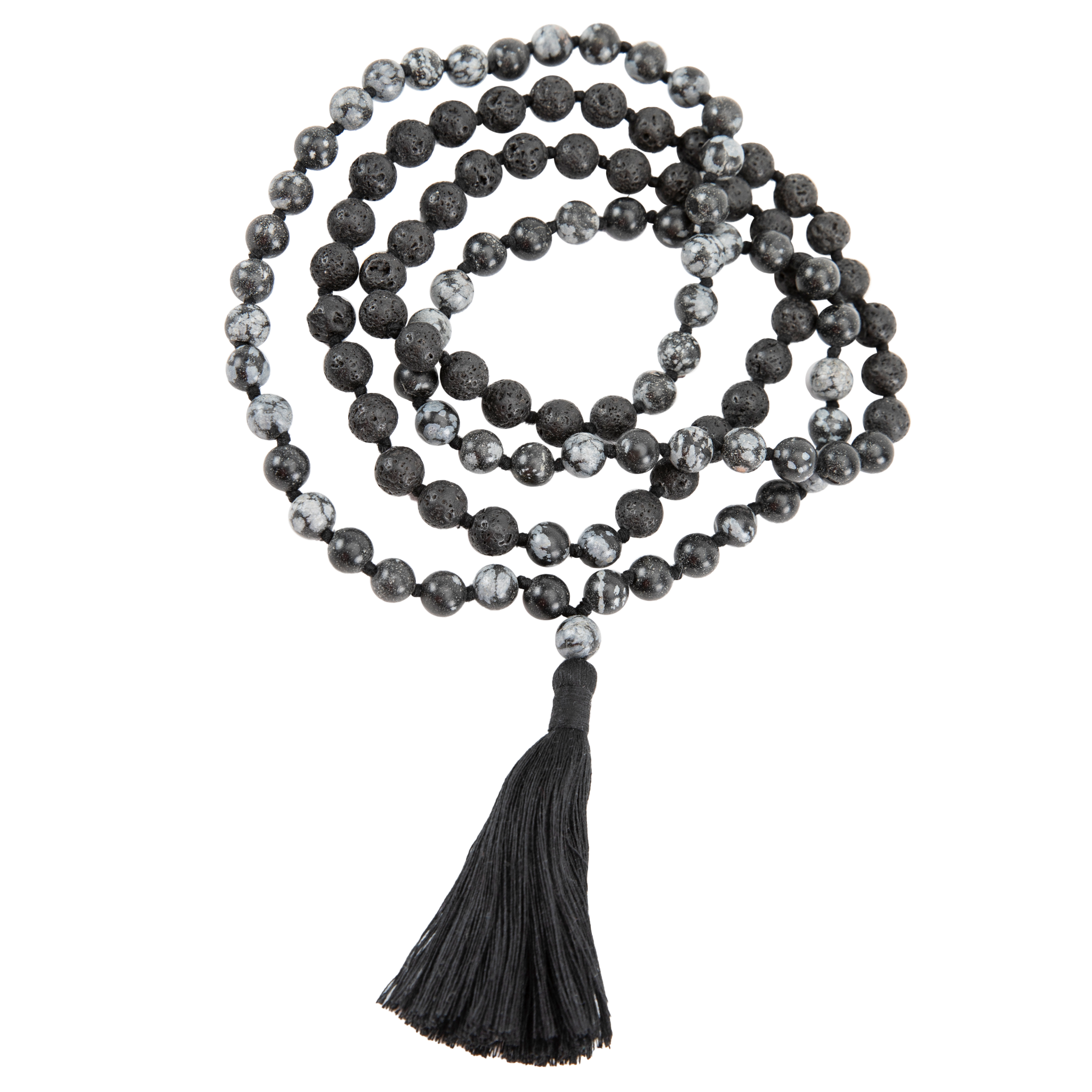 Handmade Prayer Beads: Lava and Snowflake Obsidian Mala、mySite、topwebapps