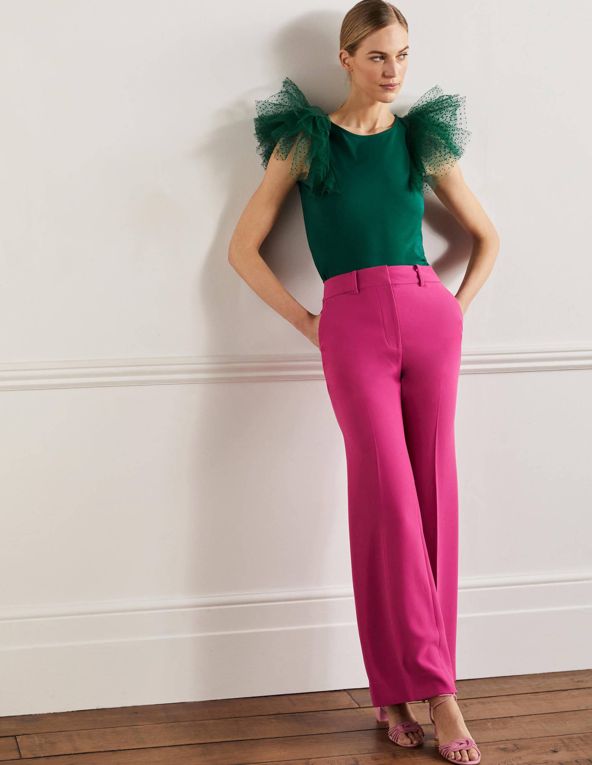  Tulle Shoulder Jersey Top-Deep Forest、mySite、ashleygrahame