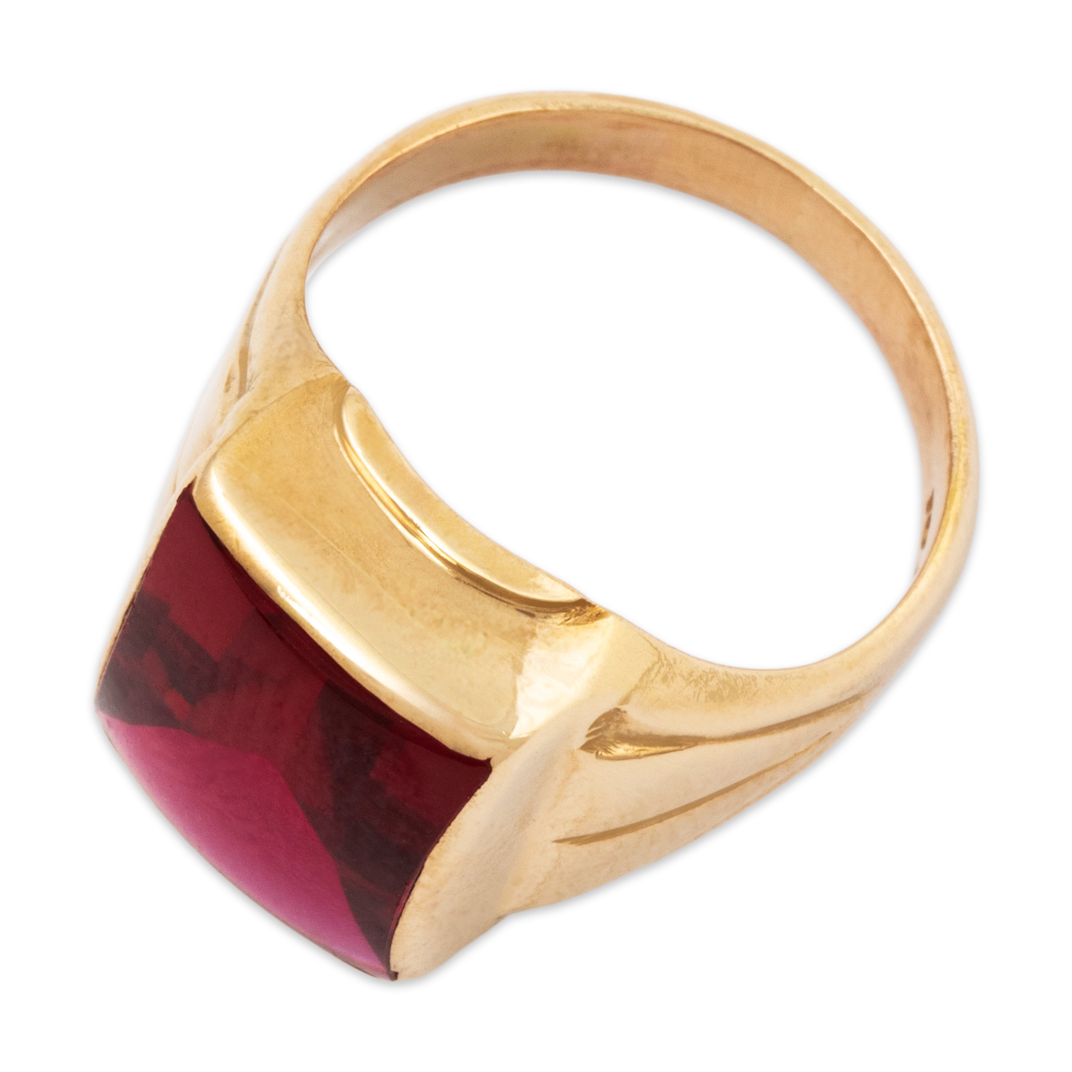 Vintage 10k Yellow Gold 6ct Synthetic Ruby Retro Ring 5.50、mySite、hinf8tx79