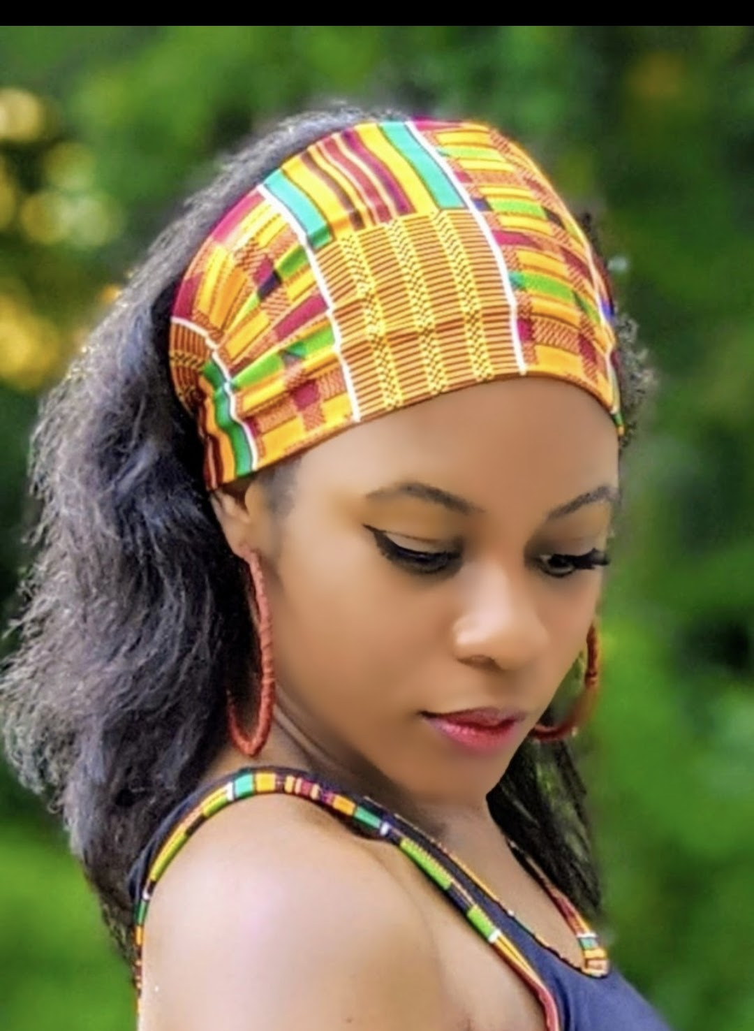 Dupsie's Washoge Zahara Radiance Kente African print Headband WH3227HB、mySite、solidvoid