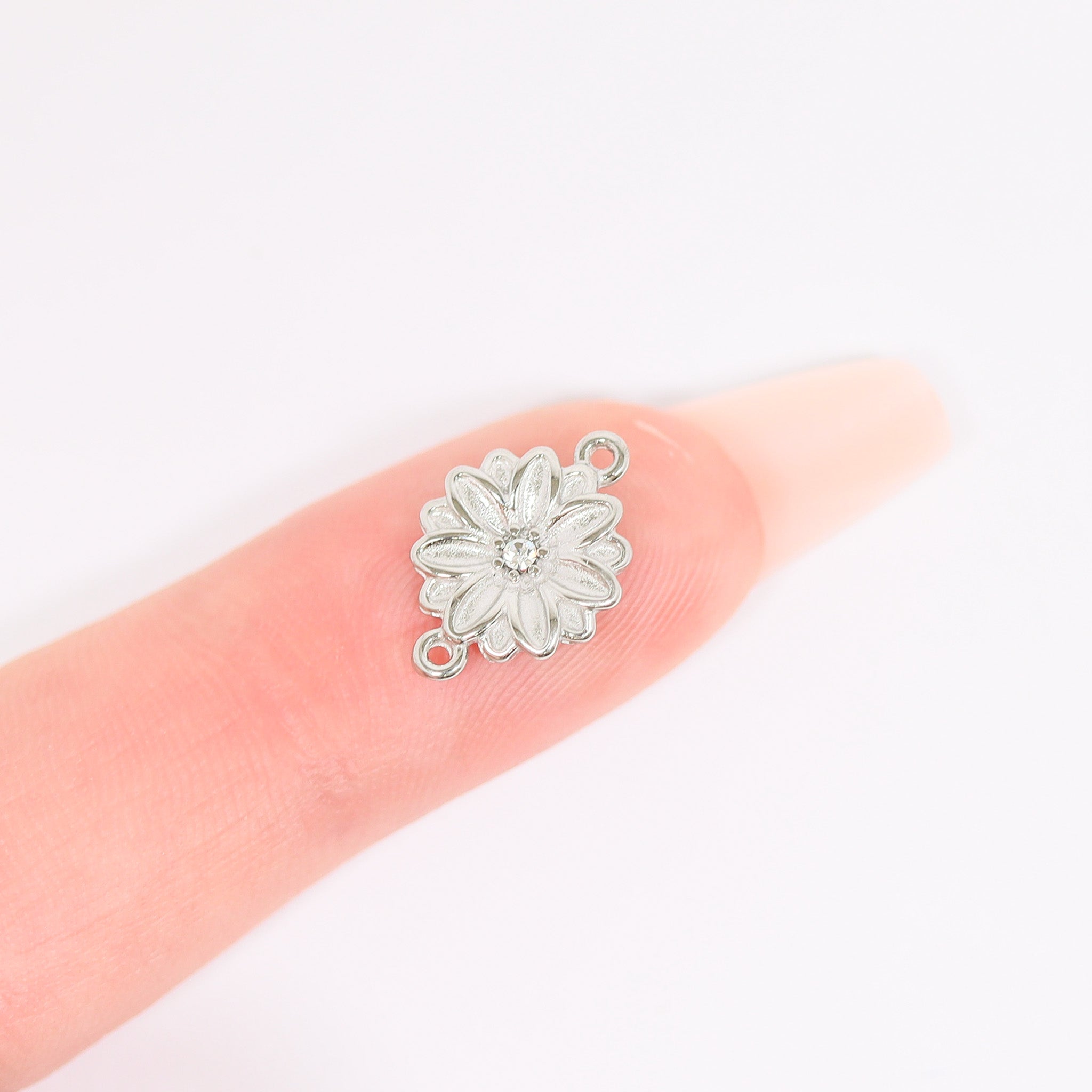 18K Gold PVD Stainless Steel 3D Birth Flower Connector Charms / SBB0356、mySite、dreamappss