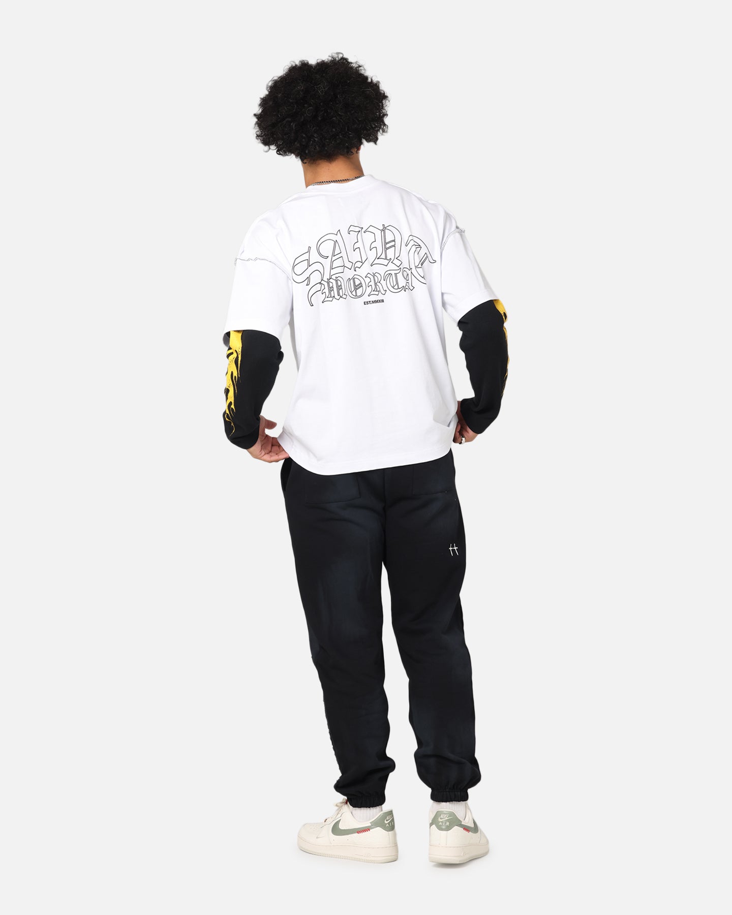 Saint Morta La Flame Long Sleeve T-Shirt White/Black、mySite、zt4zffjzw