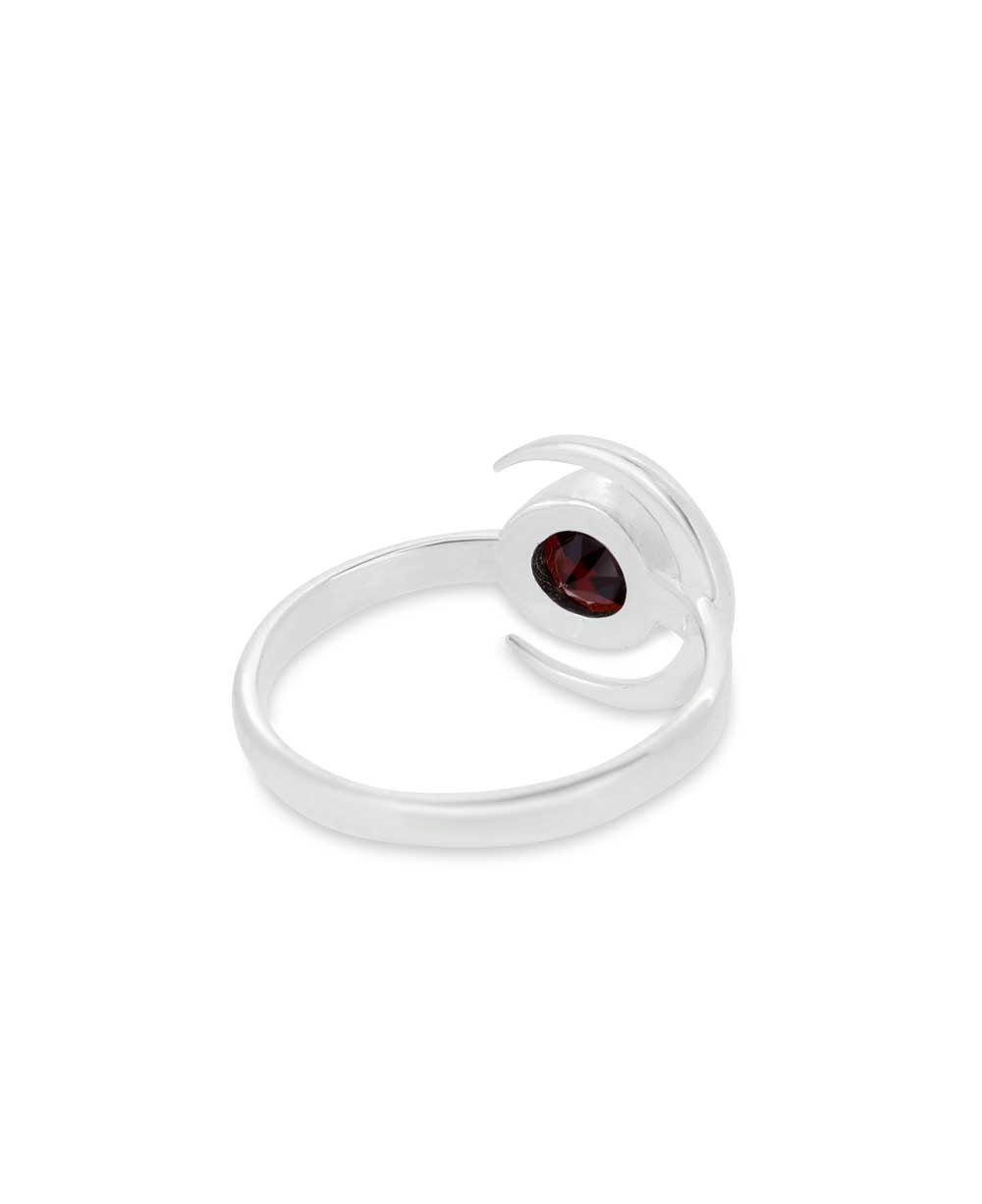 Moon Design Sterling Silver Garnet Ring、mySite、topwebapps