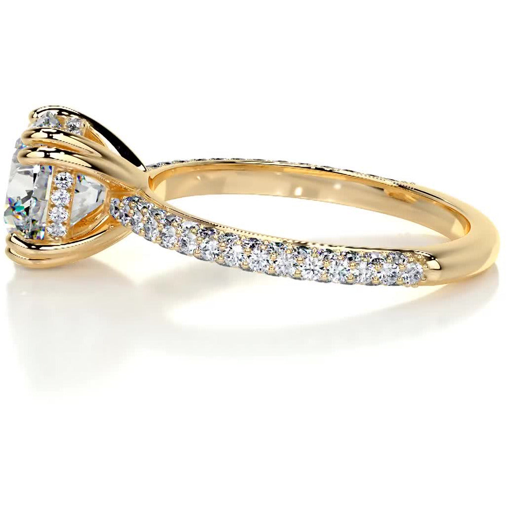 Lorena Moissanite & Diamond Ring -18K Yellow Gold、mySite、hinf8tx79