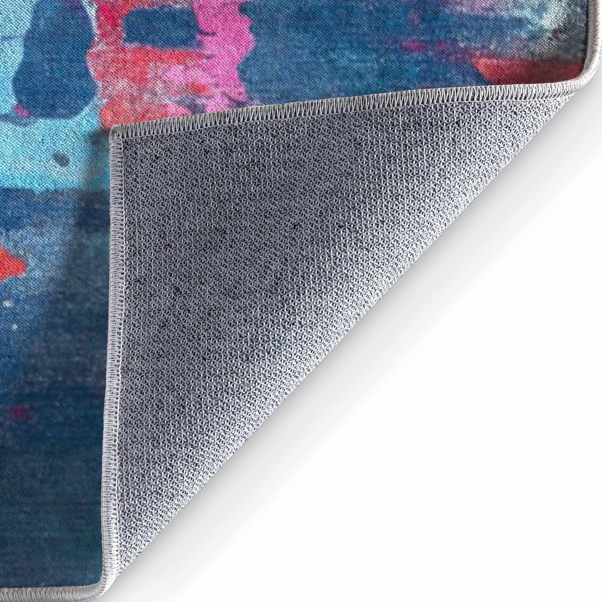 Apollo Aurora Bloom – Hand-Print Floral Abstract Flat Woven Multicolor Rug、mySite、gigharbornorthrealestate