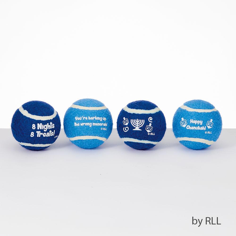 Chewdaica Set of 4 Chanukah Dog Tennis Balls、mySite、topwebapps