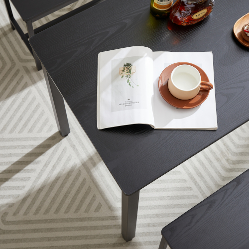 Dining Table Set, Bar Table with 2 Dining Benches, Kitchen Table Counter with Chairs, Industrial for Kitchen Breakfast Table, Living Room, Party Room, Grey and Black,43.3″L x 23.6″W x 29.9″H、、casual