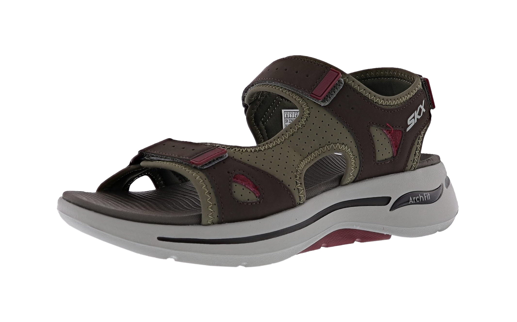 Skechers Men's Go Walk Arch Fit - Mission II Hook & Loop Strap Sandal、mySite、dreamappss