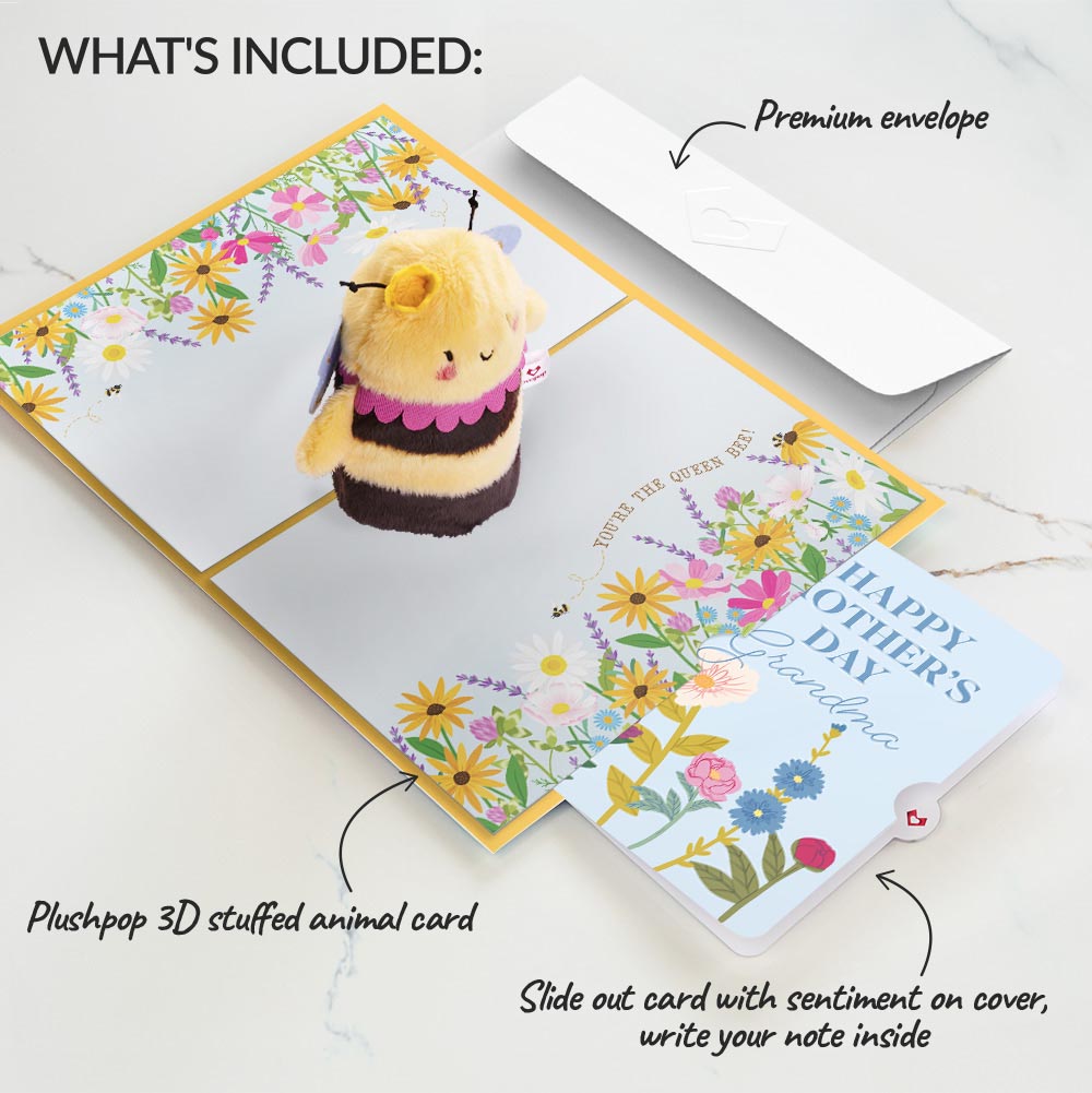 Bee-u-tiful Mom' Queen Bee Mother's Day Plushpop Card and Sentiment Set for Grandma、mySite、solidvoid