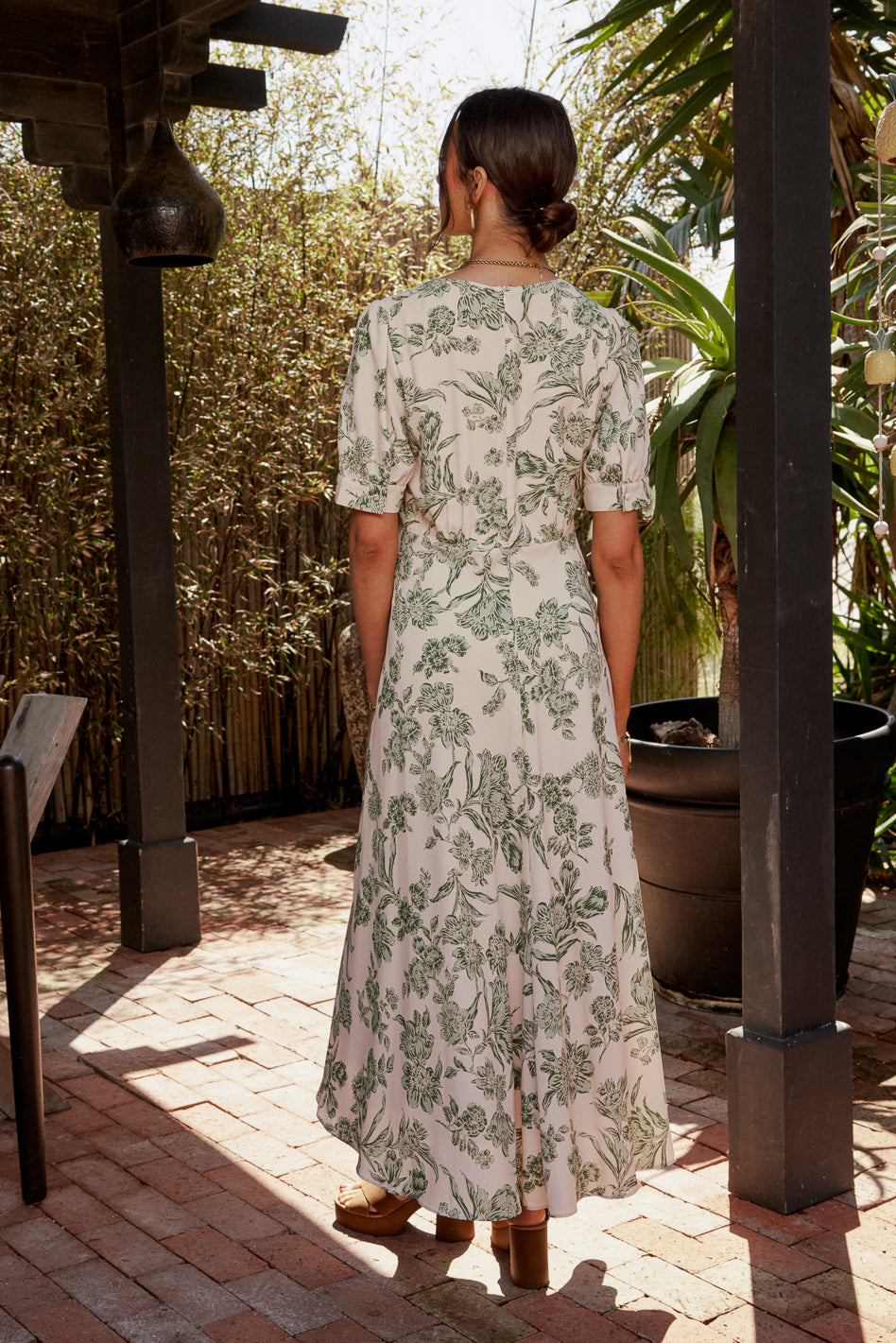  Lia Floral Midi Dress in Sage、mySite、merchandisen