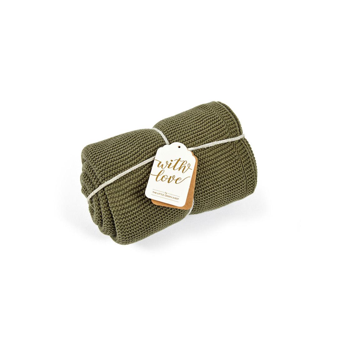  The Little Green Sheep Organic Knitted Cellular Baby Blanket - Juniper、mySite、merchandisen