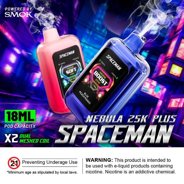 Space Man Nebula 25k Plus Rechargeable Disposable Vape 18mL、mySite、zt4zffjzw