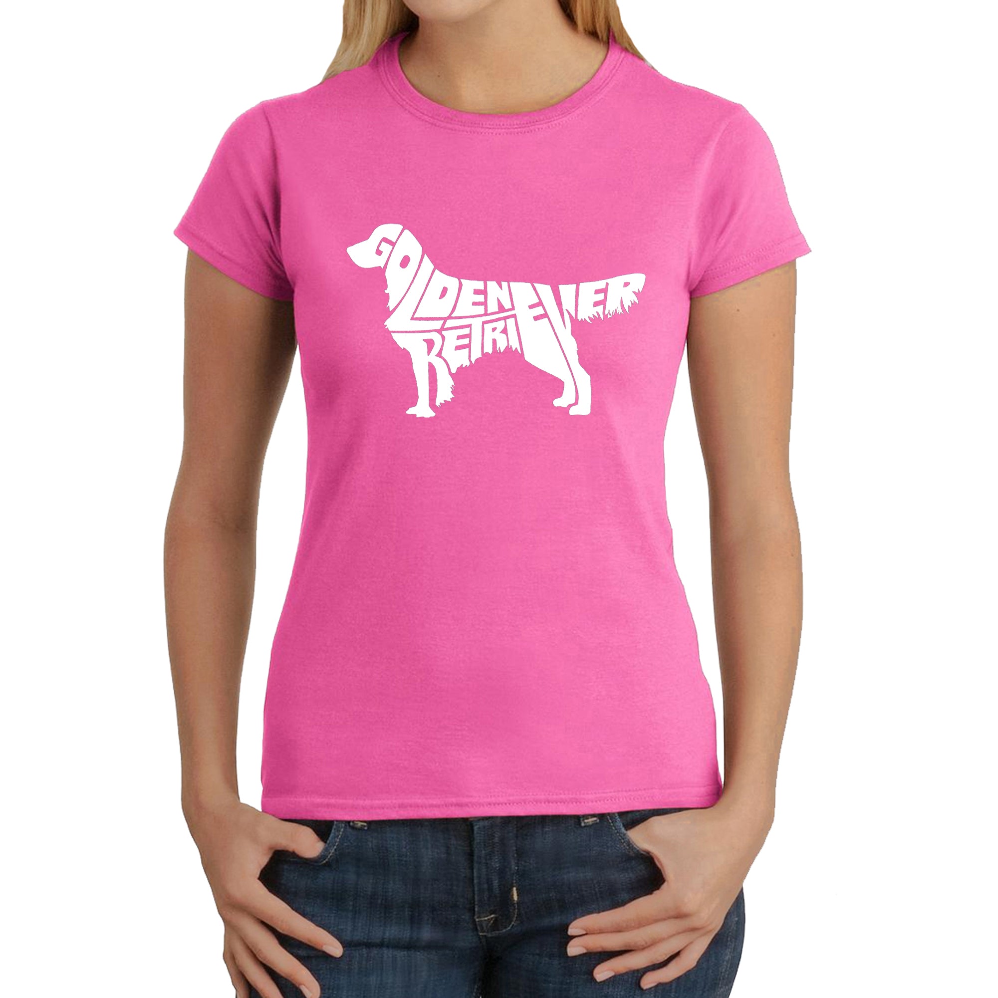 Golden Retriever - Women's Word Art T-Shirt、mySite、camillekostekn