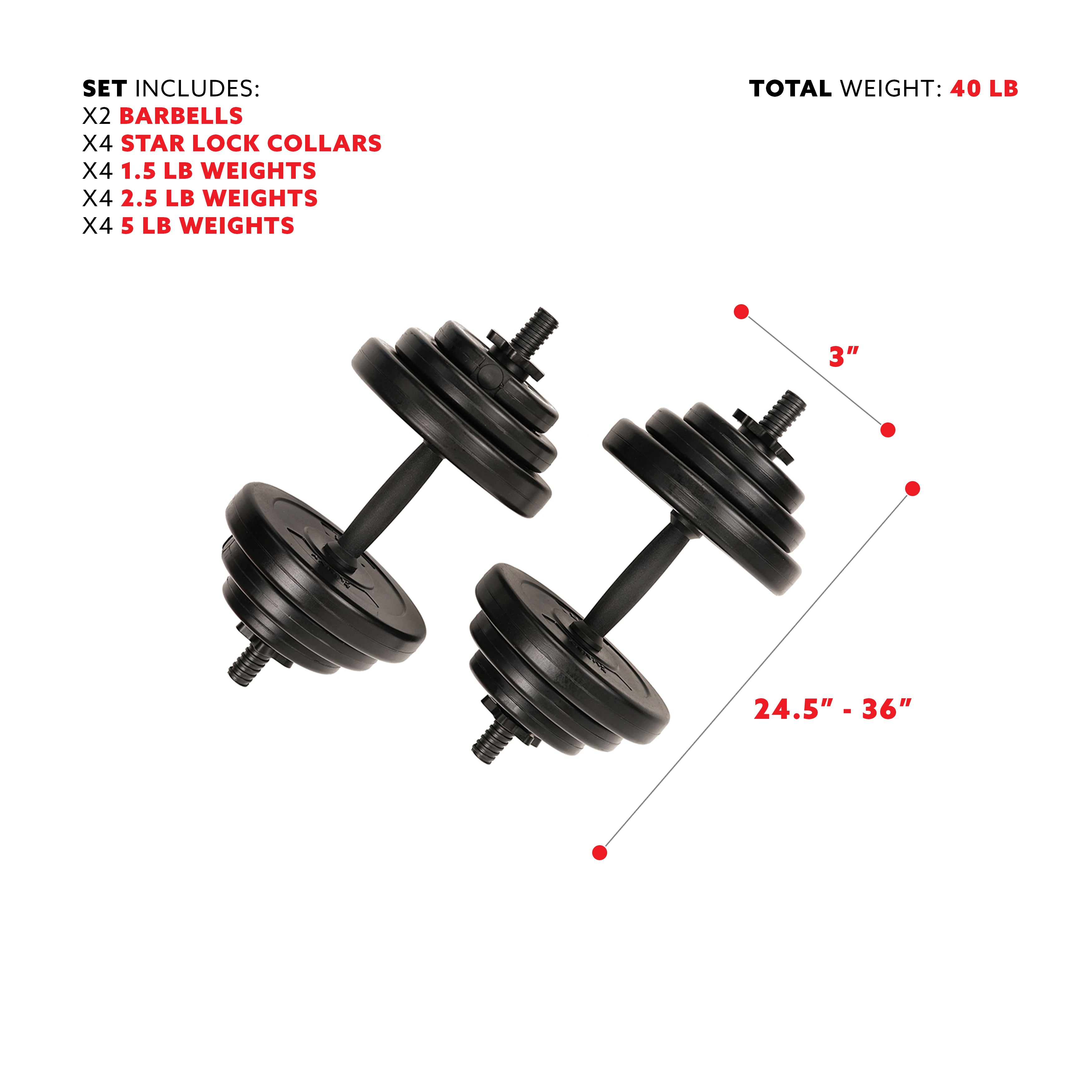  40 lb,Vinyl Dumbbell Set、mySite、ghnorth