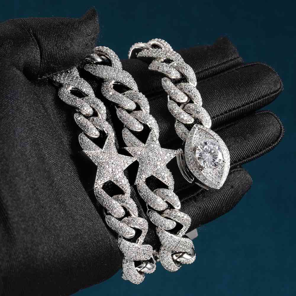 15MM Moissanite Infinity Star Link Chain 14K Gold、mySite、hinf8tx79