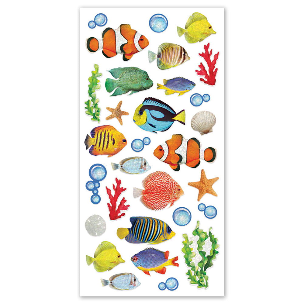  Tropical Fish Holographic Foil Stickers - Packaged、mySite、ghnorth